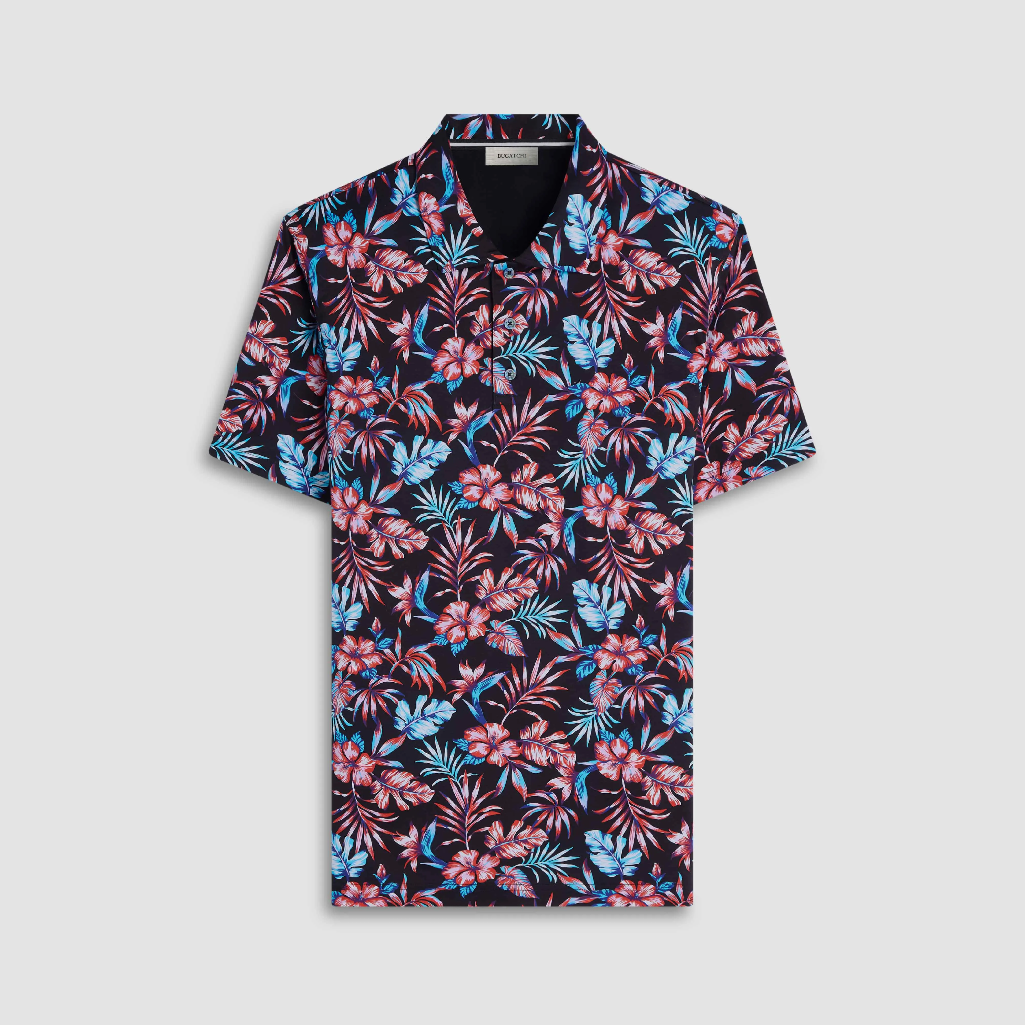 Hendrix Tropical Floral Polo Shirt sold by Bugatchi