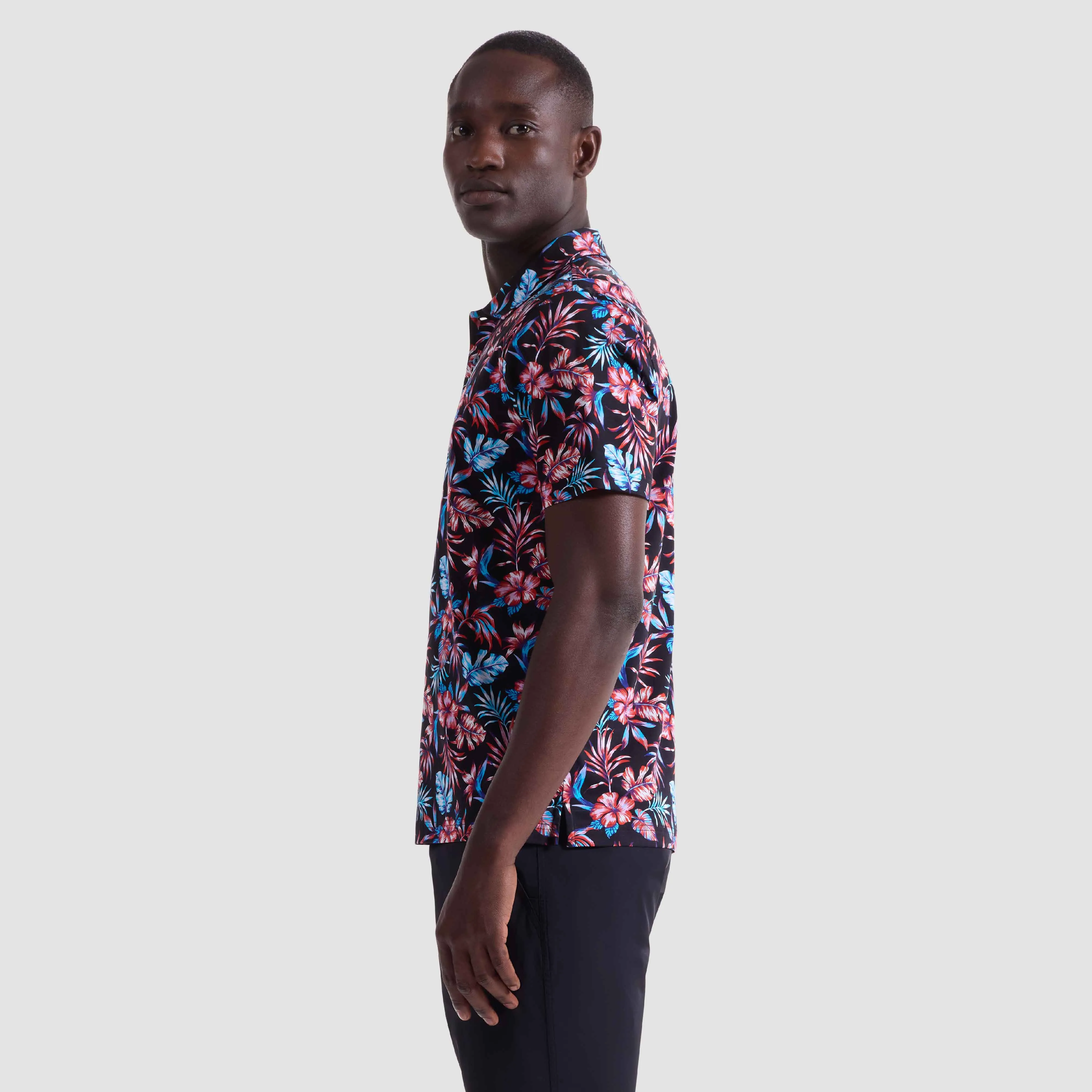 Hendrix Tropical Floral Polo Shirt sold by Bugatchi product image thumbnail 3