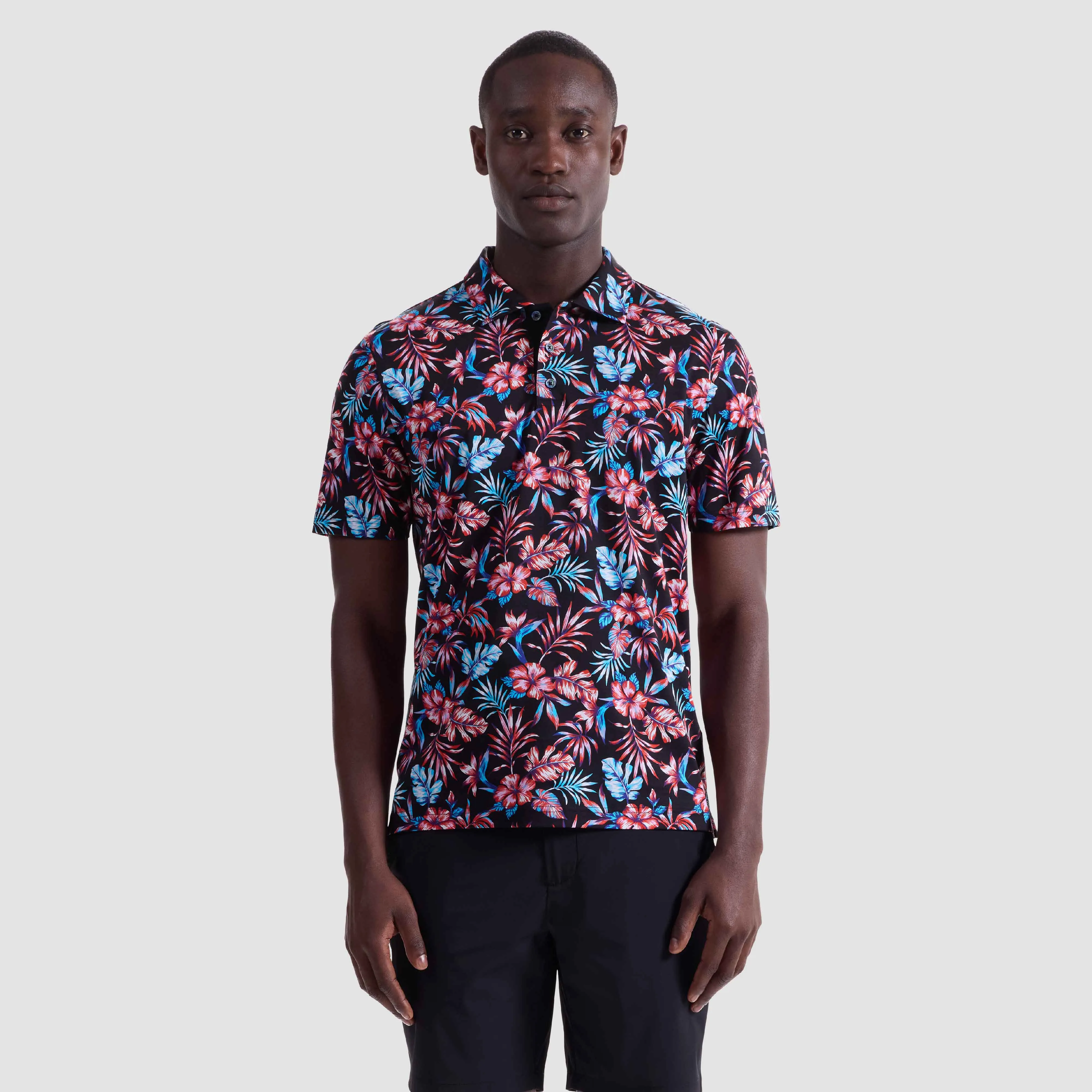 Hendrix Tropical Floral Polo Shirt sold by Bugatchi product image thumbnail 2