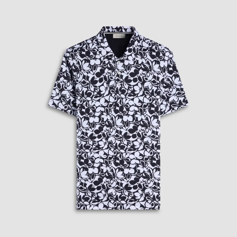 Hendrix Monochromatic Floral Polo Shirt sold by Bugatchi