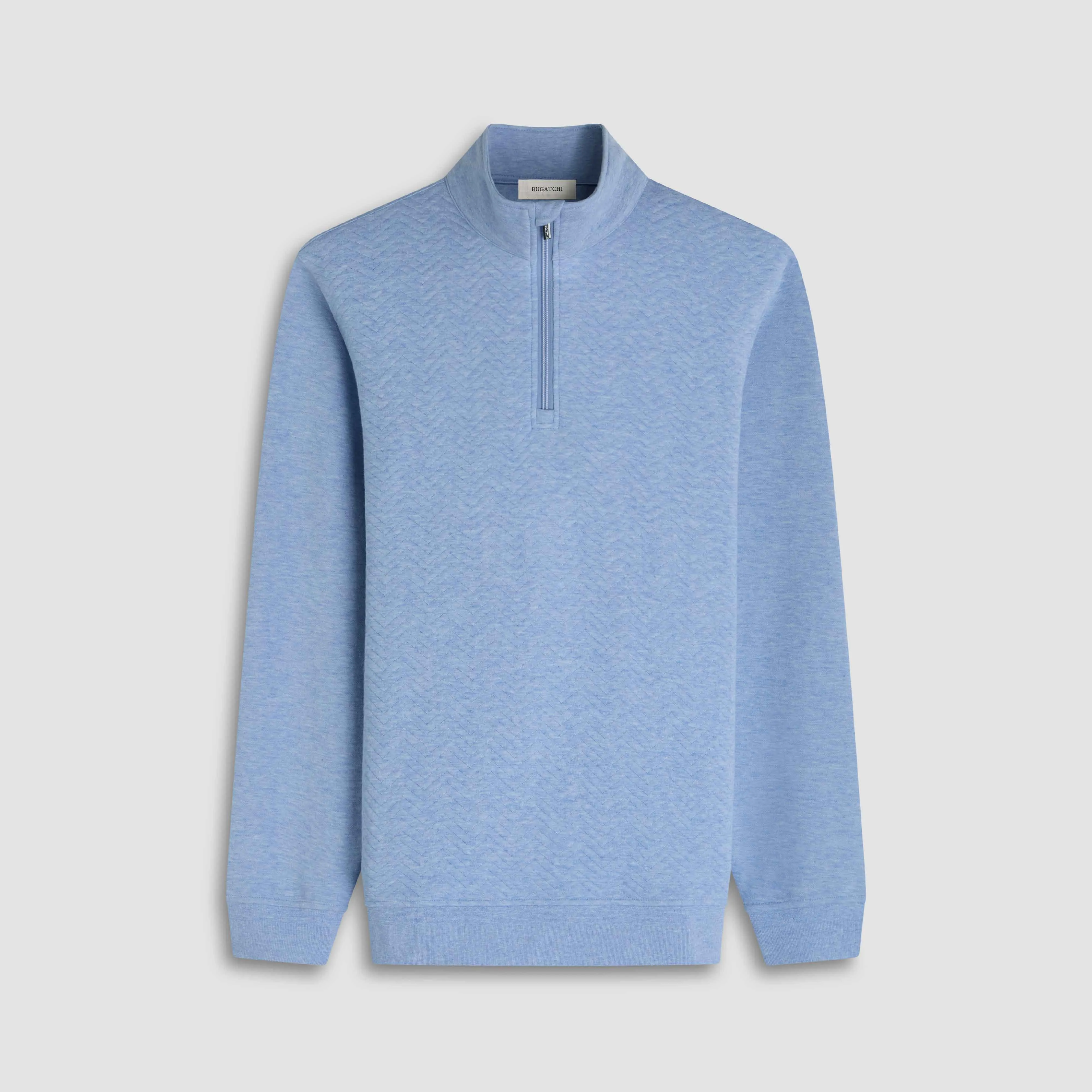 Chevron Melange Quarter Zip Pullover sold by Bugatchi