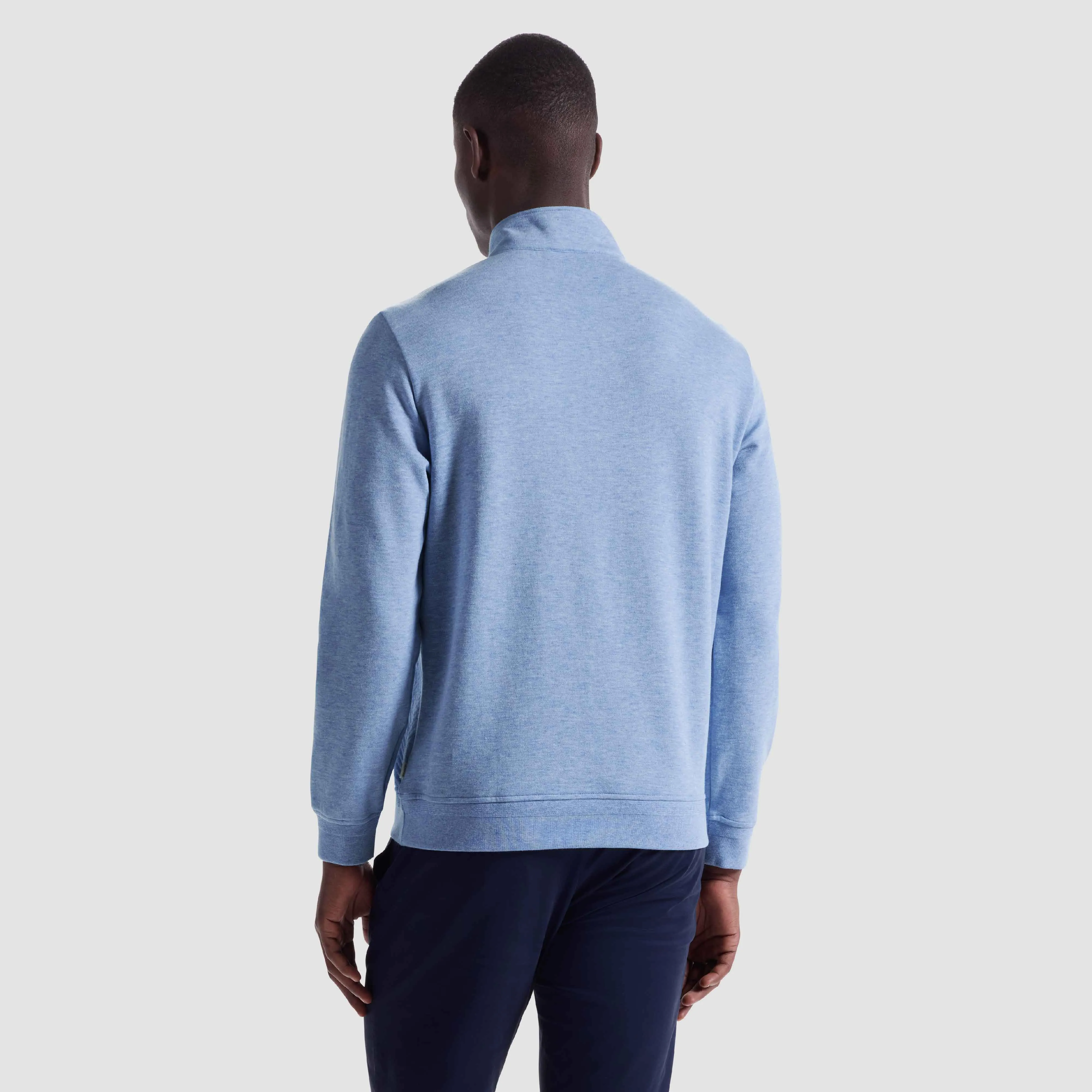 Chevron Melange Quarter Zip Pullover sold by Bugatchi product image thumbnail 4