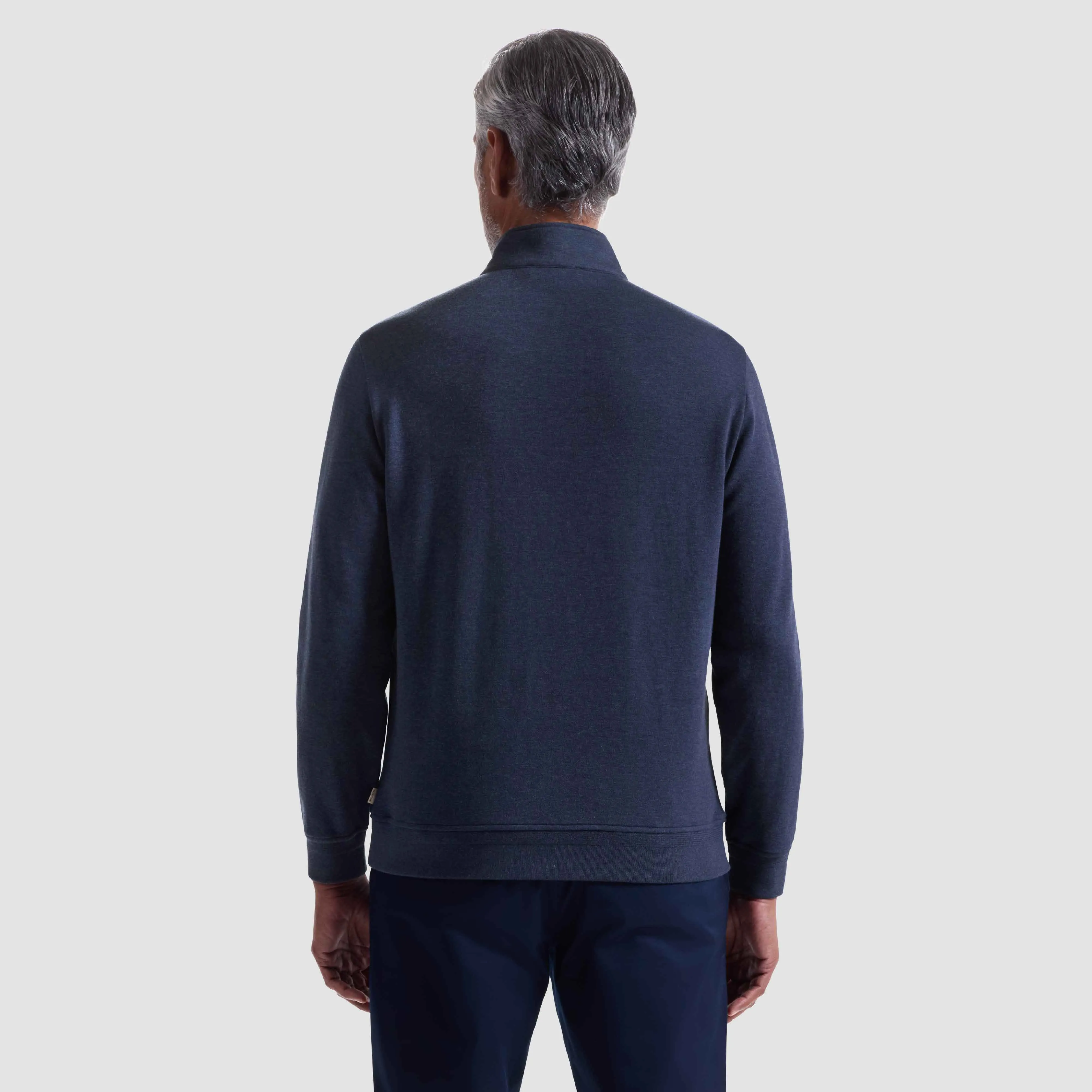 Chevron Melange Quarter Zip Pullover sold by Bugatchi product image thumbnail 4