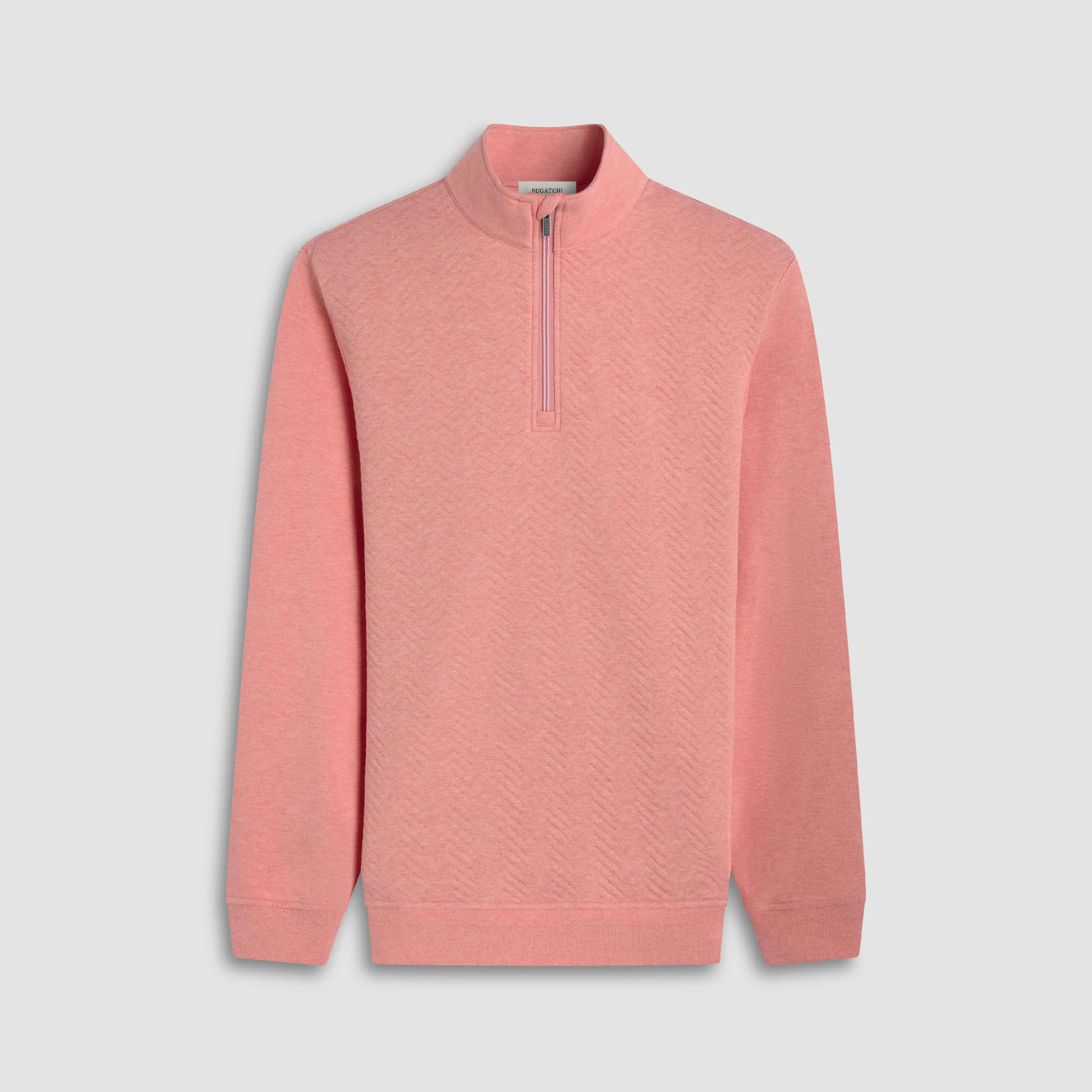 Chevron Melange Quarter Zip Pullover sold by Bugatchi