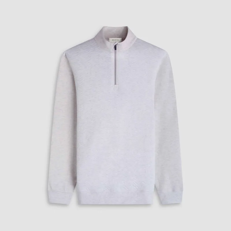 Chevron Melange Quarter Zip Pullover sold by Bugatchi