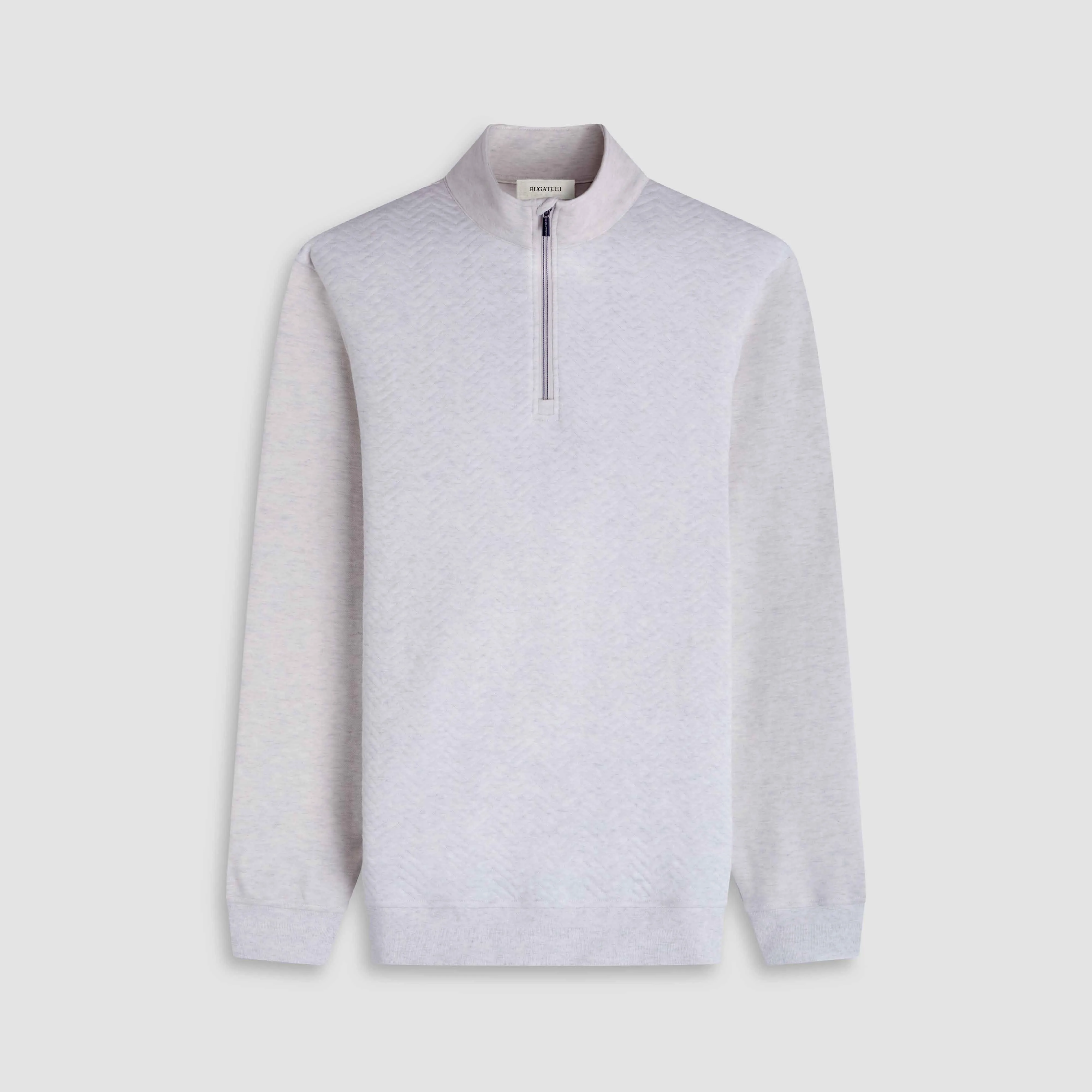Chevron Melange Quarter Zip Pullover sold by Bugatchi