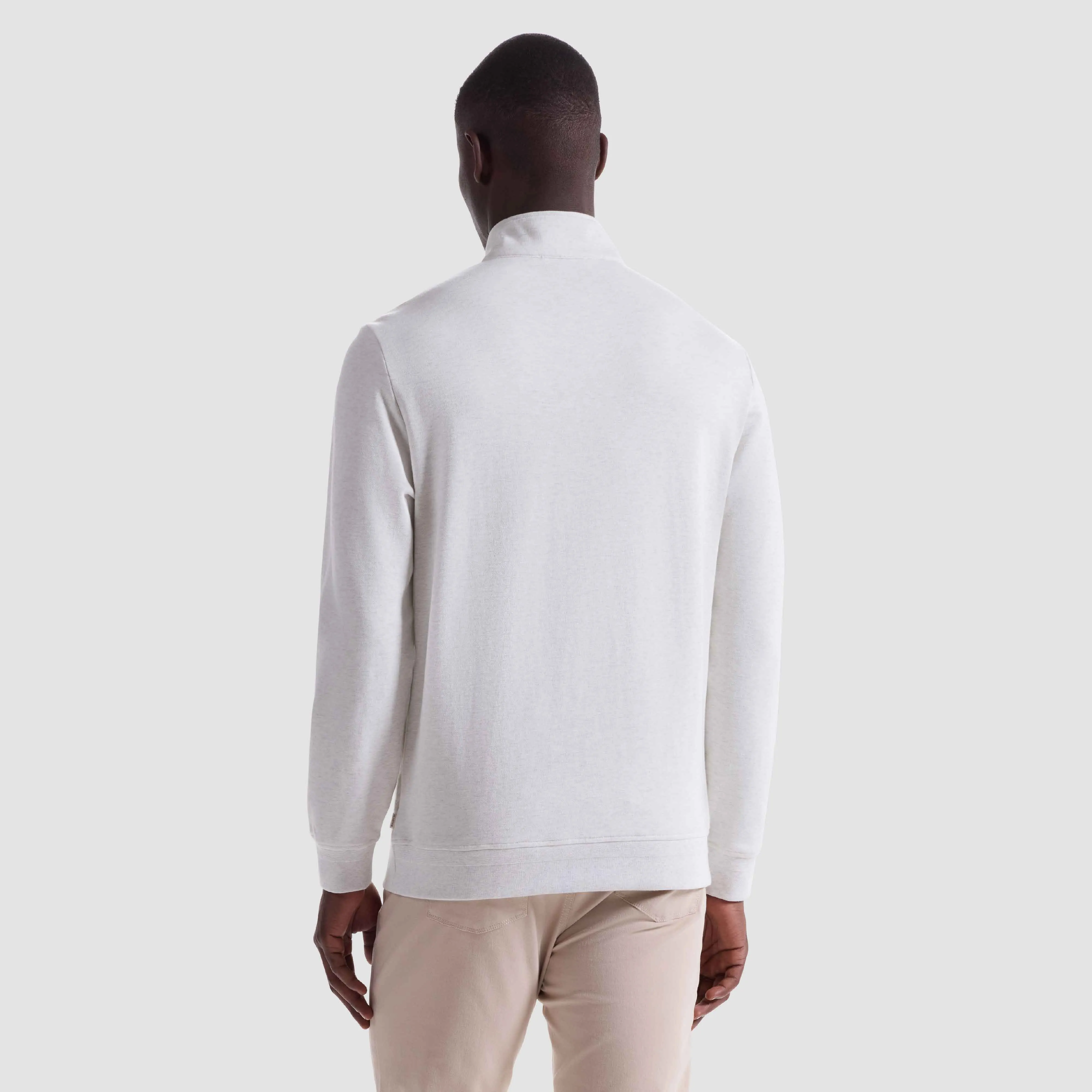 Chevron Melange Quarter Zip Pullover sold by Bugatchi product image thumbnail 4