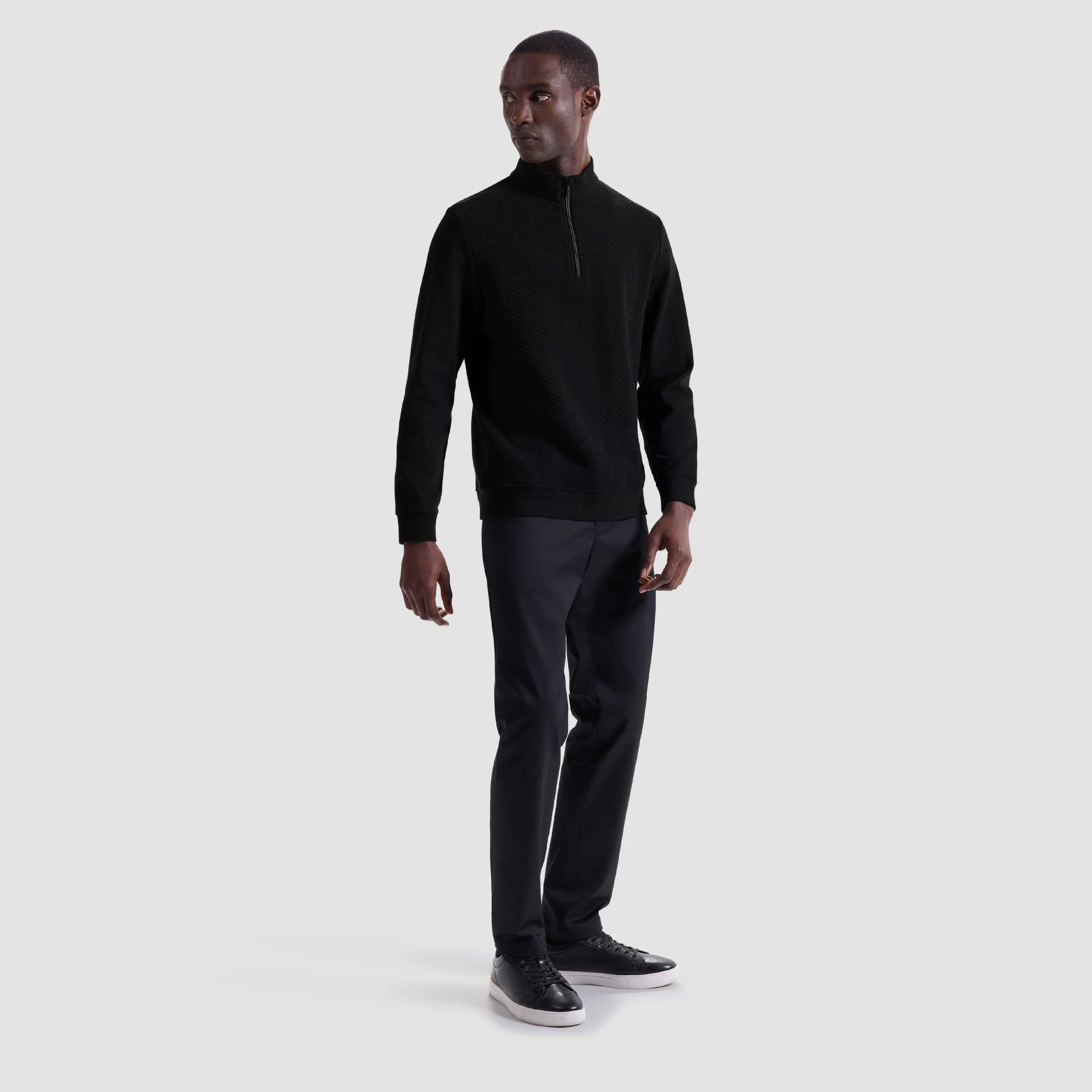 Chevron Melange Quarter Zip Pullover sold by Bugatchi product image thumbnail 5