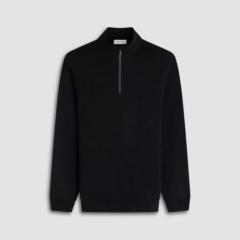 Chevron Melange Quarter Zip Pullover sold by Bugatchi
