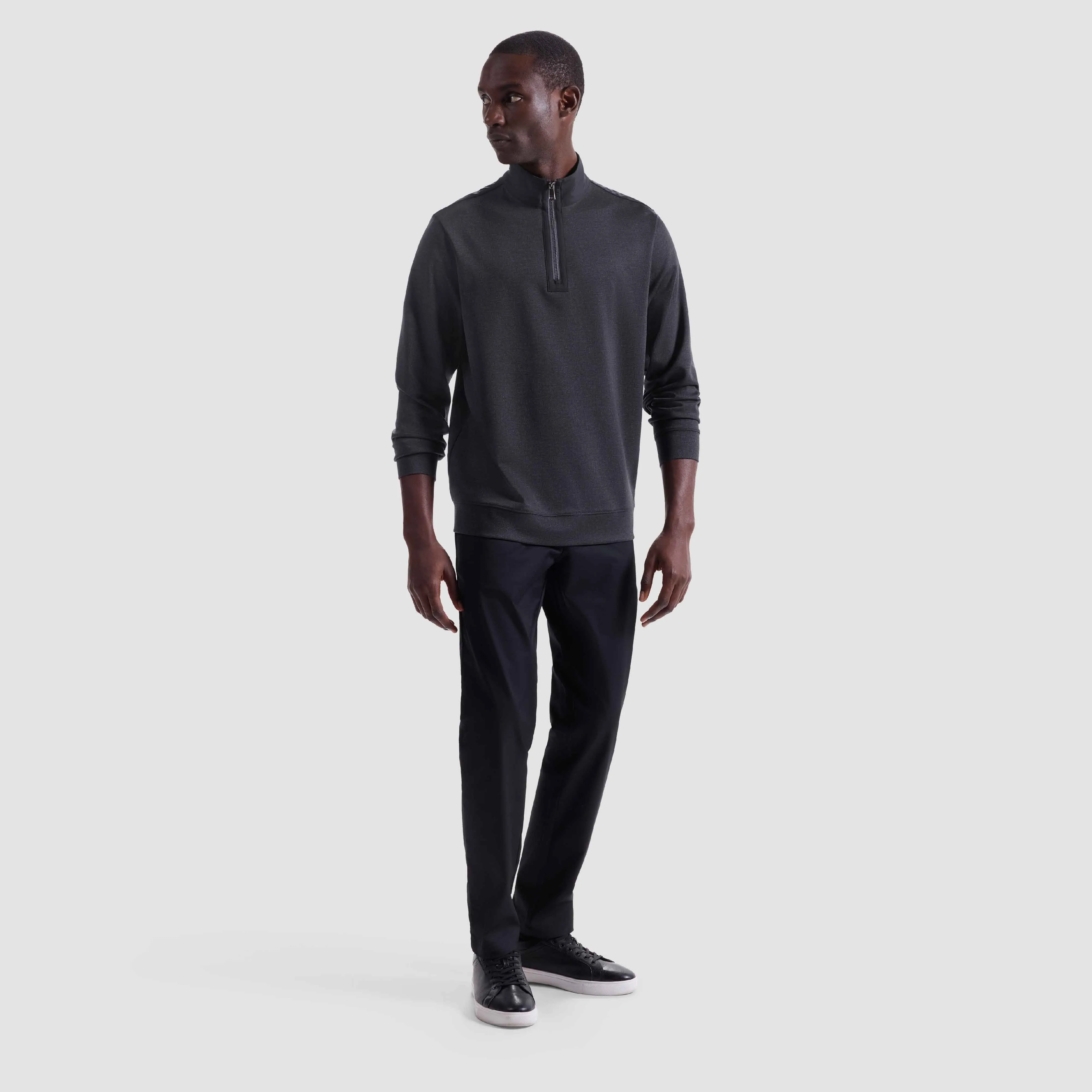 Twill-Effect Performance Quarter Zip sold by Bugatchi product image thumbnail 5