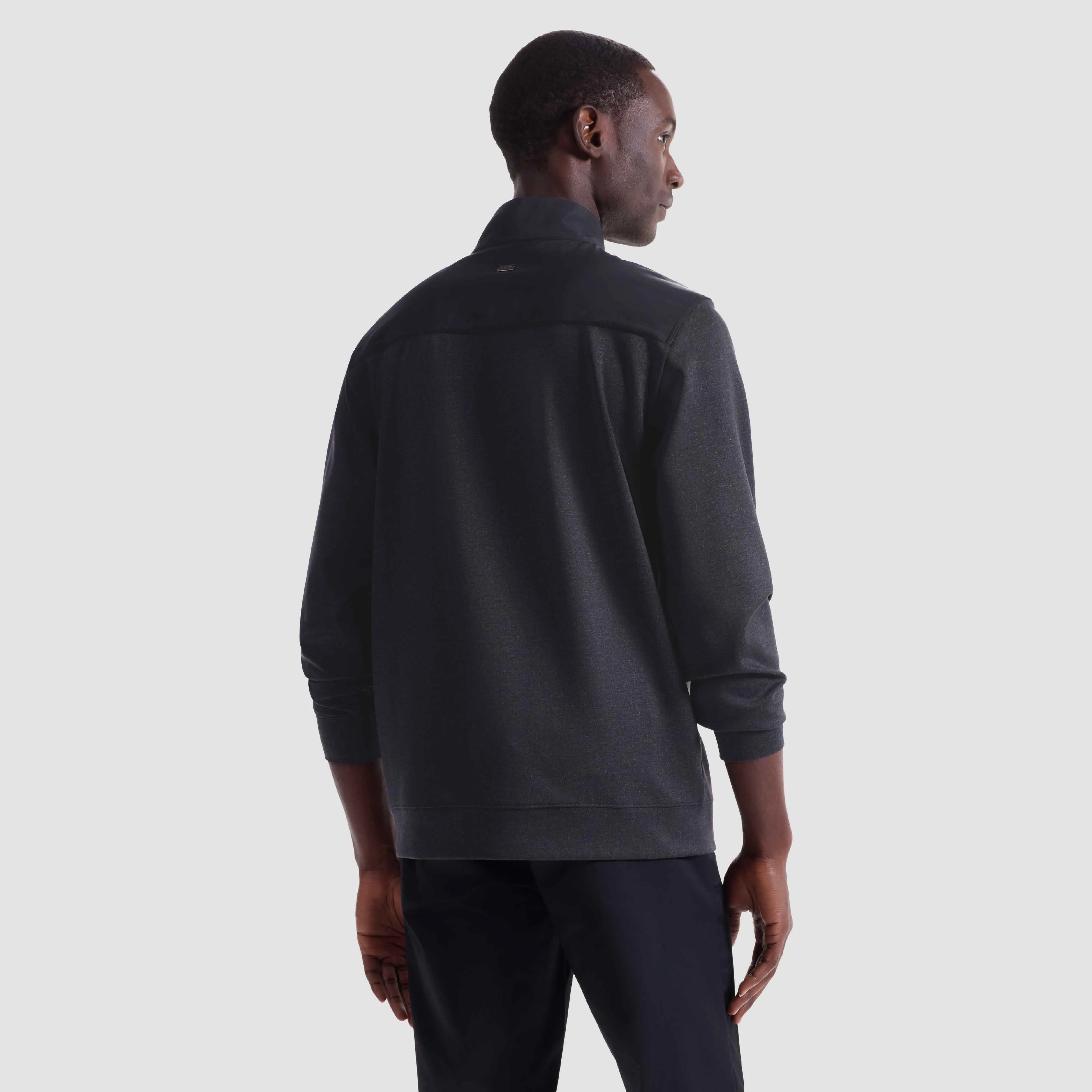 Twill-Effect Performance Quarter Zip sold by Bugatchi product image thumbnail 4