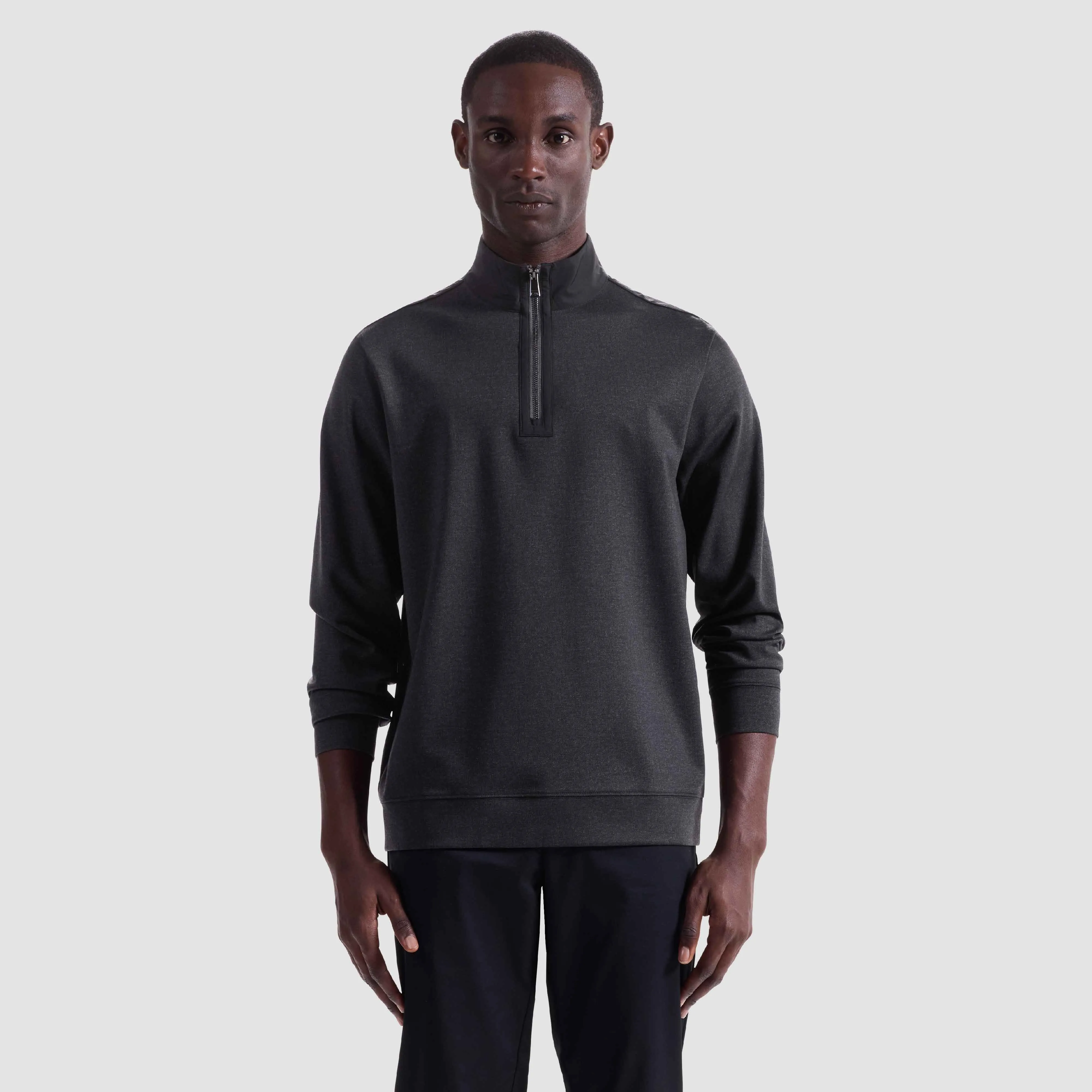 Twill-Effect Performance Quarter Zip sold by Bugatchi product image thumbnail 2