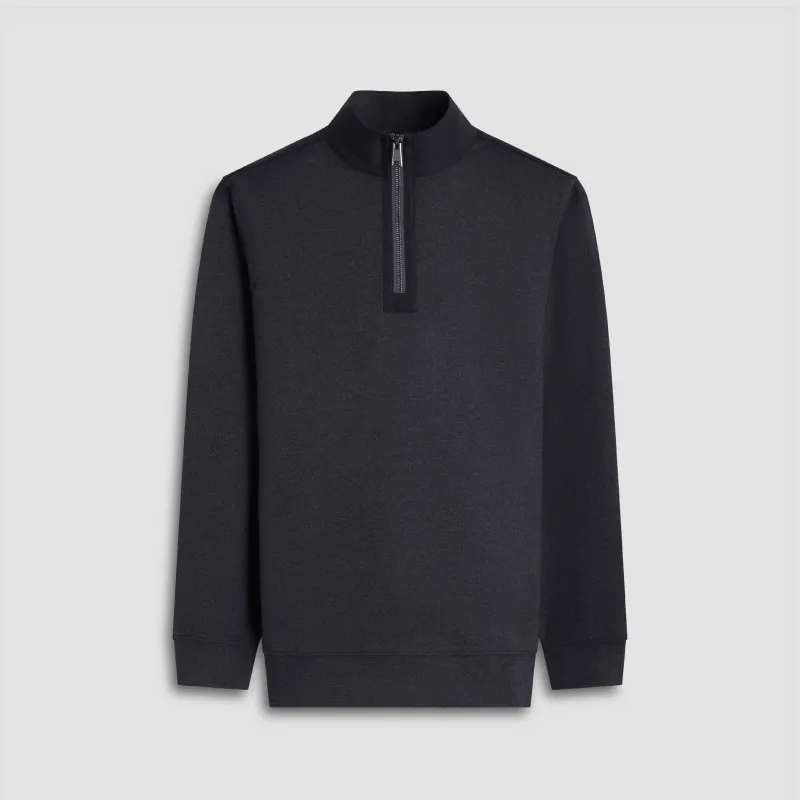 Twill-Effect Performance Quarter Zip sold by Bugatchi
