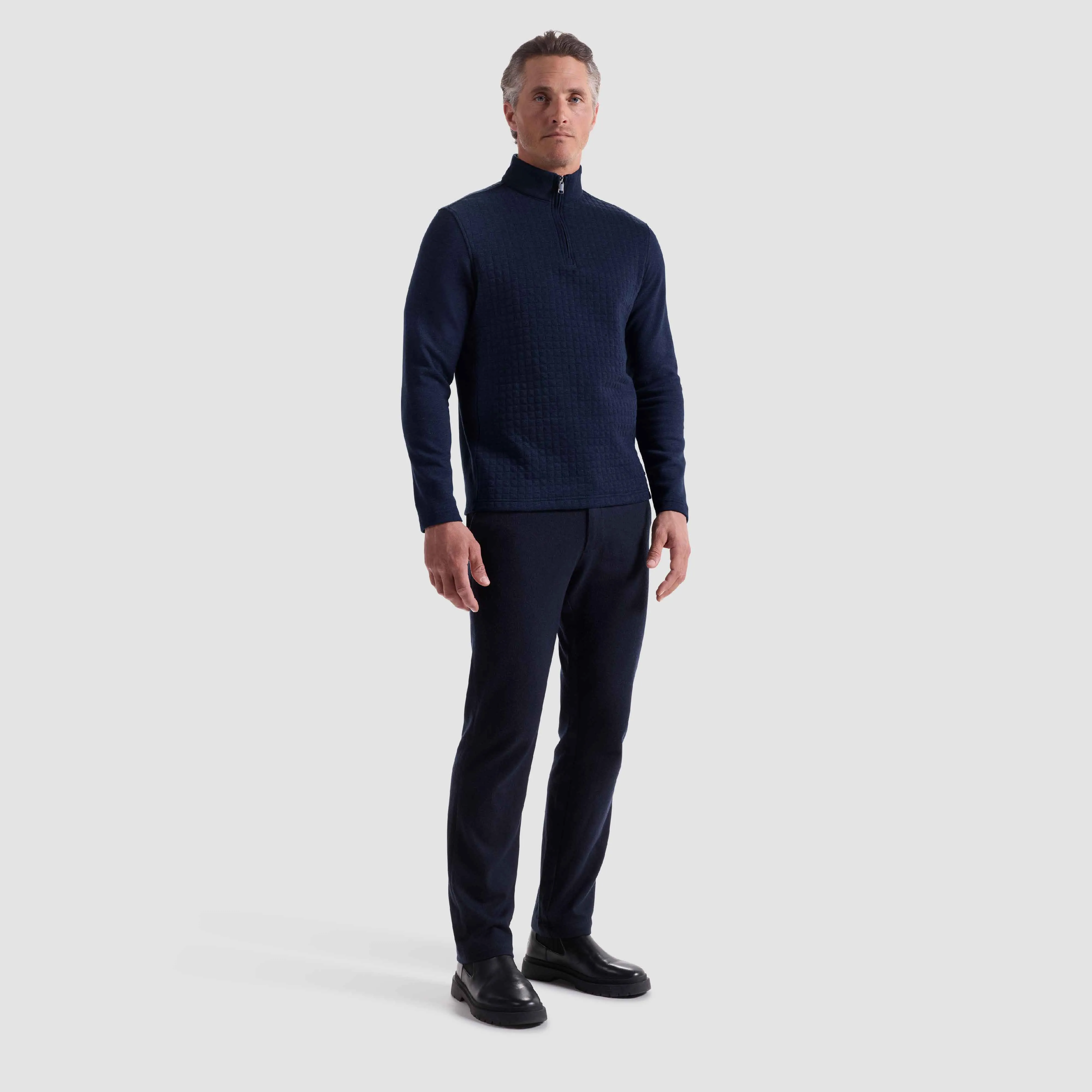 Heathered Waffle Knit Quarter Zip sold by Bugatchi product image thumbnail 5