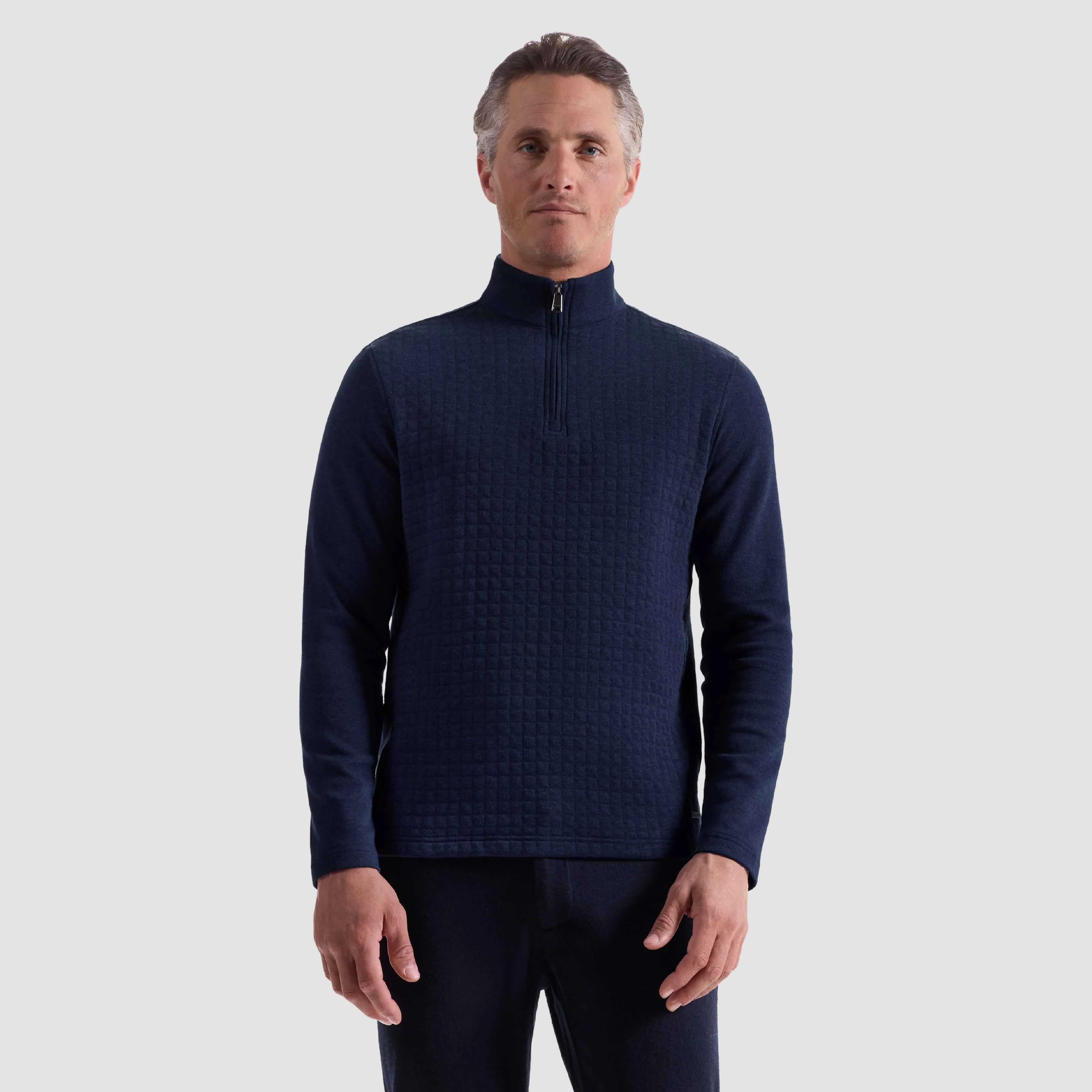 Heathered Waffle Knit Quarter Zip sold by Bugatchi product image thumbnail 2