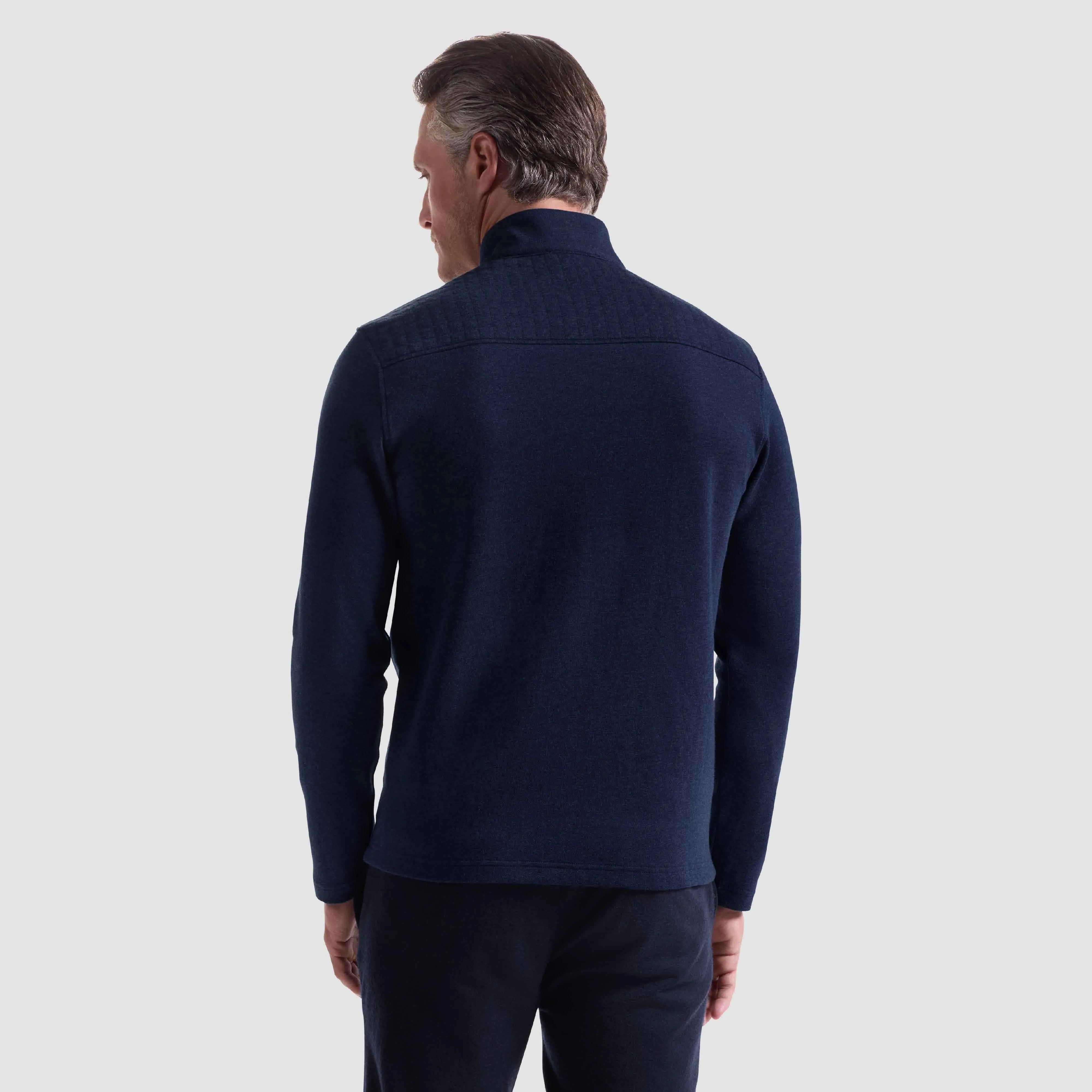 Heathered Waffle Knit Quarter Zip sold by Bugatchi product image thumbnail 4