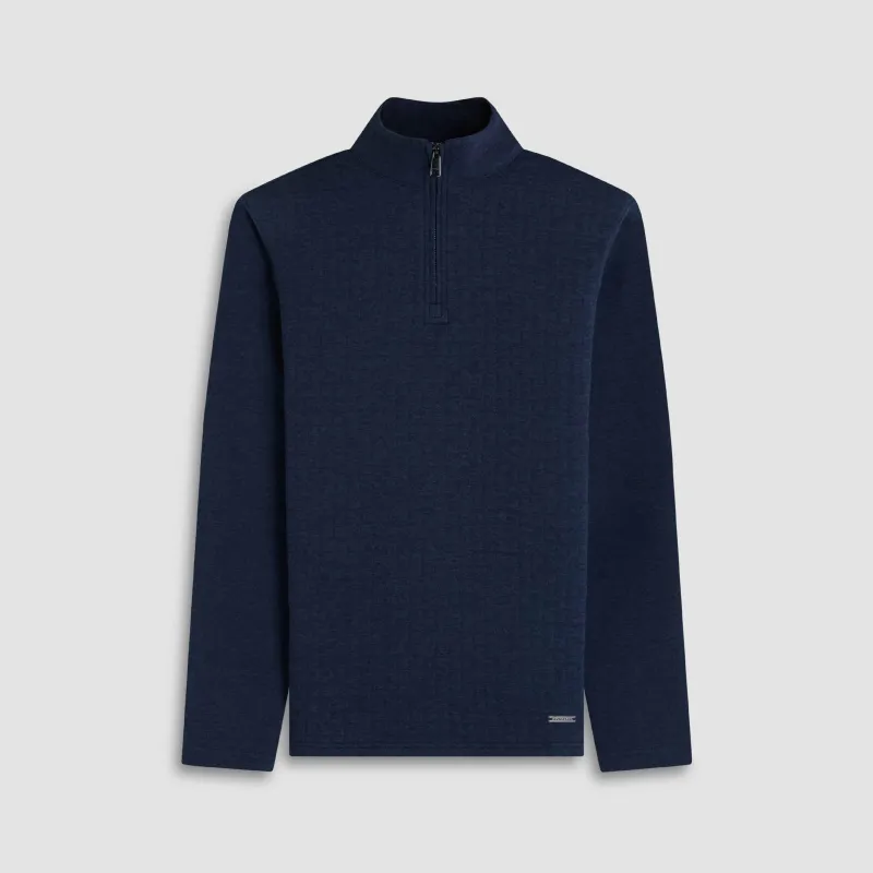 Heathered Waffle Knit Quarter Zip sold by Bugatchi