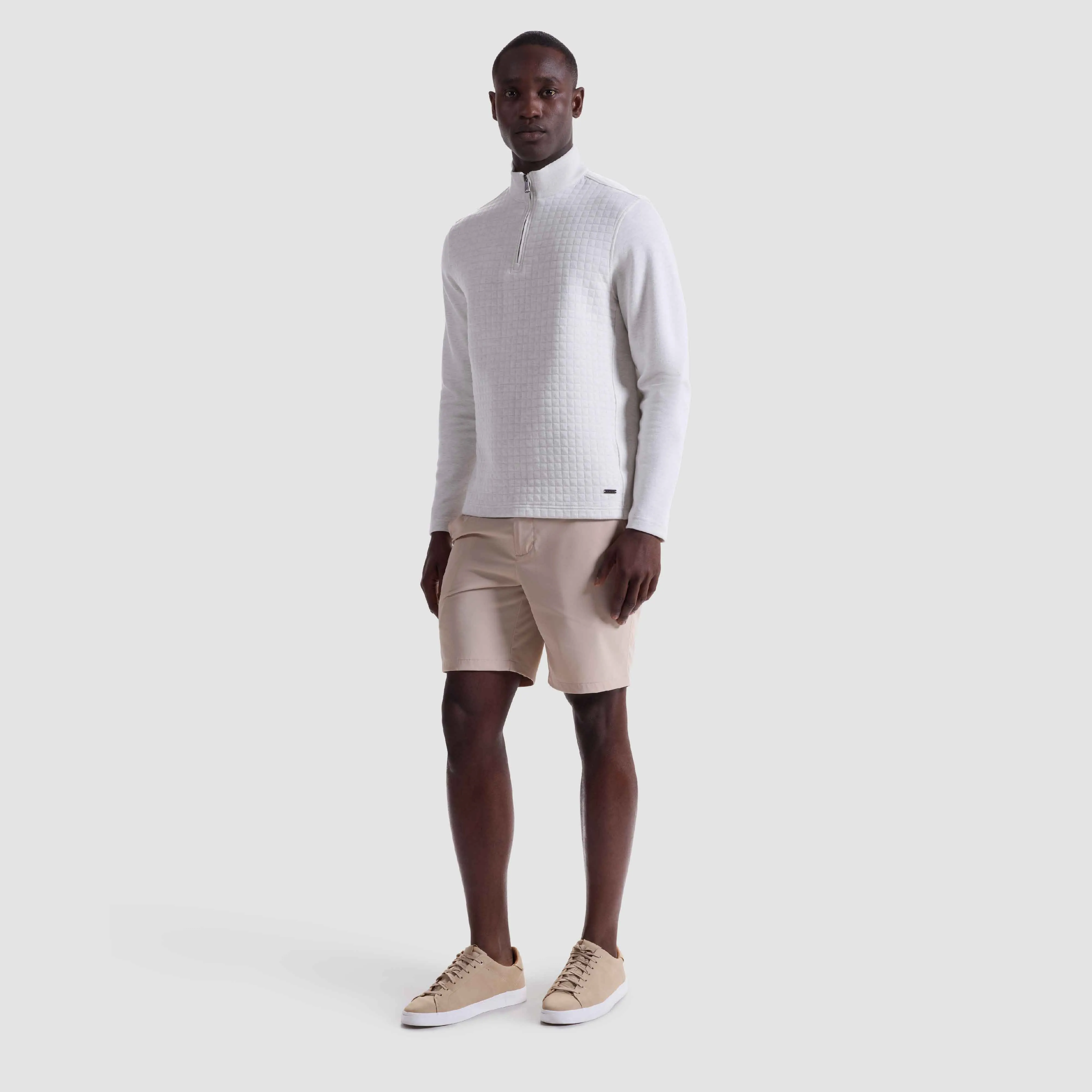 Heathered Waffle Knit Quarter Zip sold by Bugatchi product image thumbnail 5