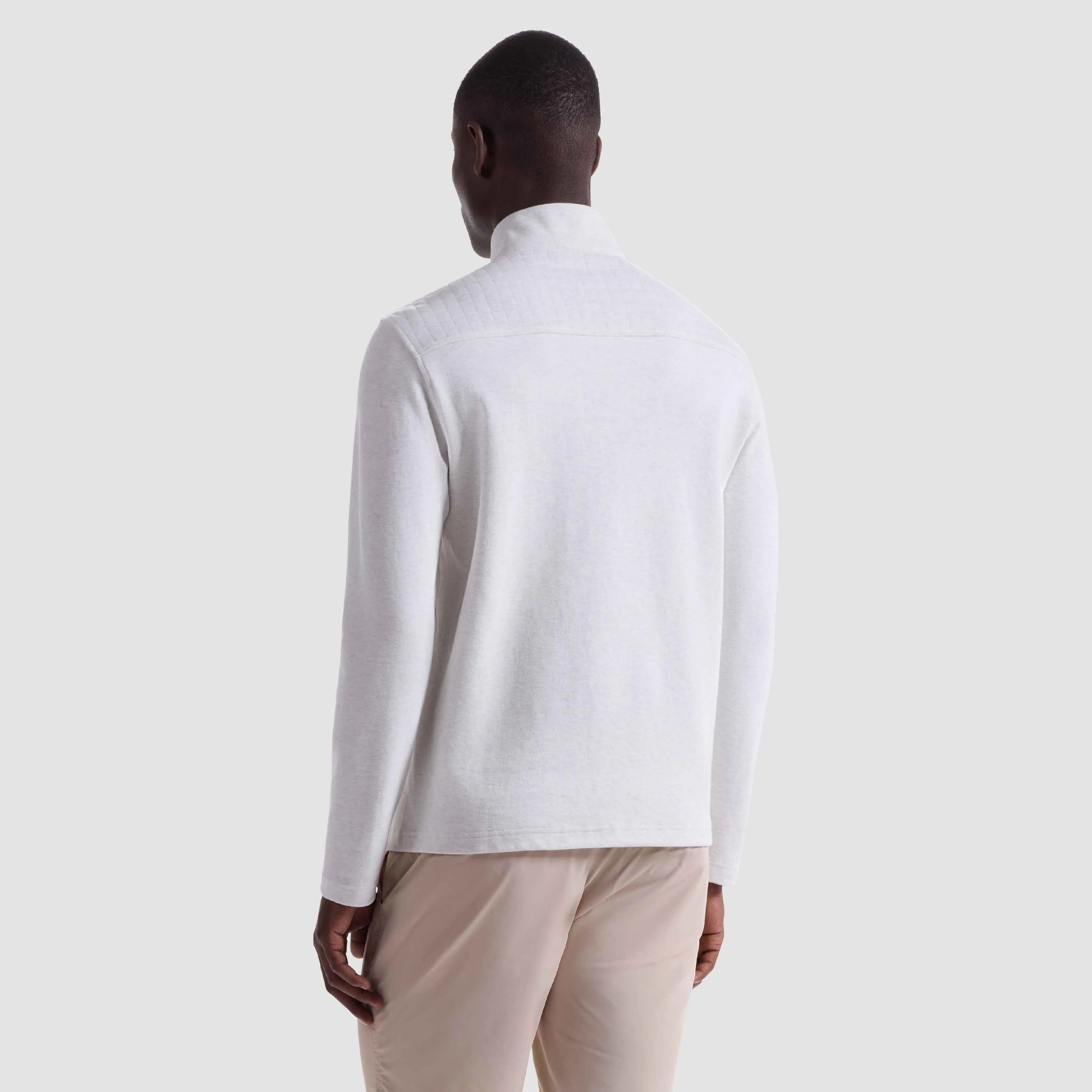 Heathered Waffle Knit Quarter Zip sold by Bugatchi product image thumbnail 4