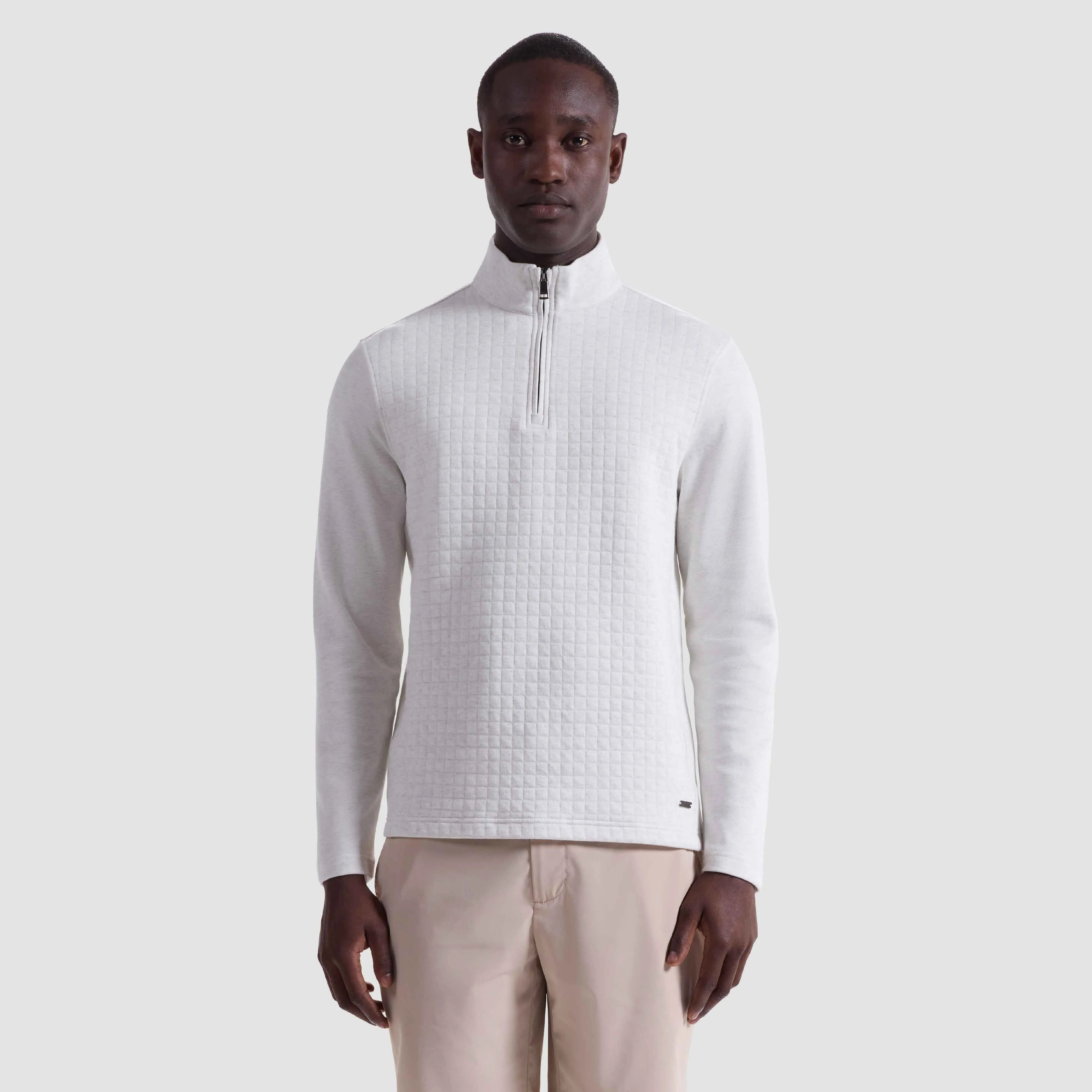 Heathered Waffle Knit Quarter Zip sold by Bugatchi product image thumbnail 2