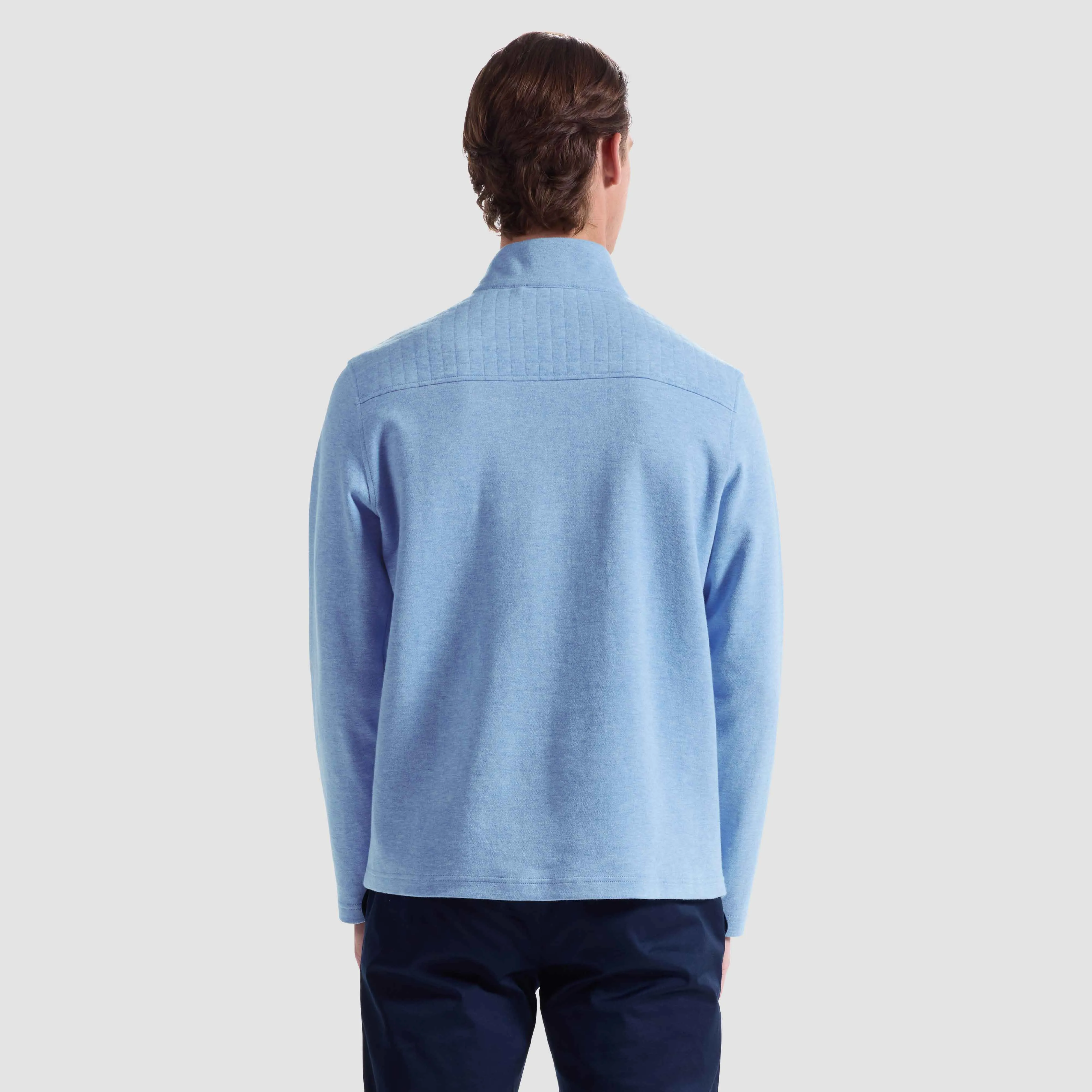 Heathered Waffle Knit Quarter Zip sold by Bugatchi product image thumbnail 4