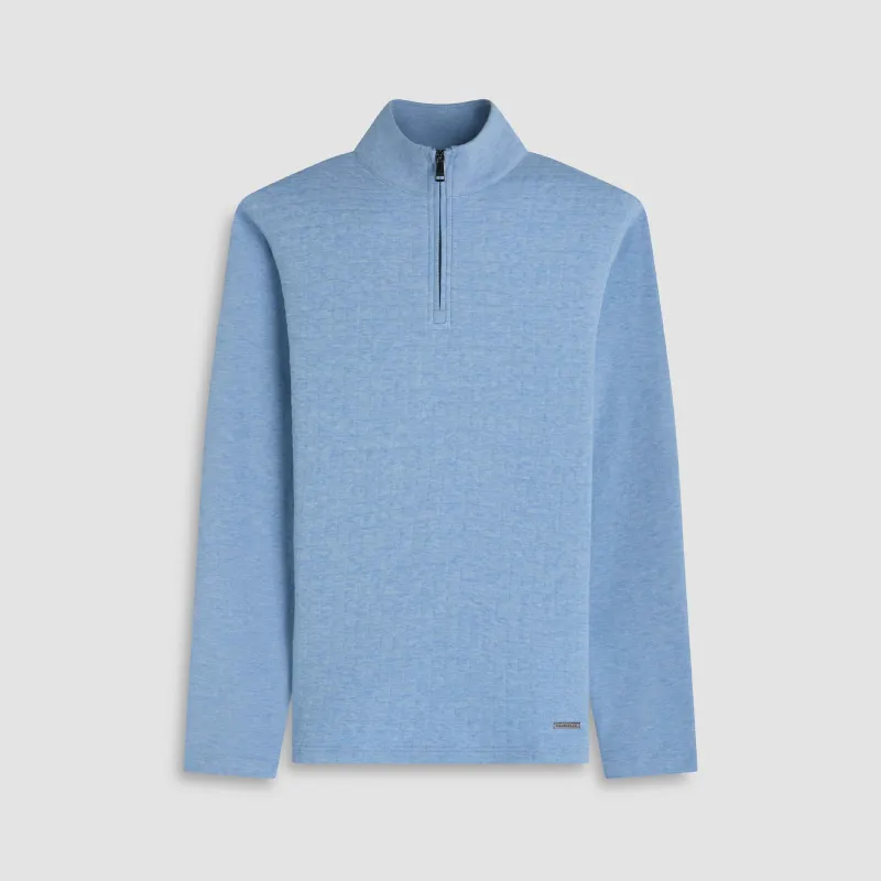 Heathered Waffle Knit Quarter Zip sold by Bugatchi
