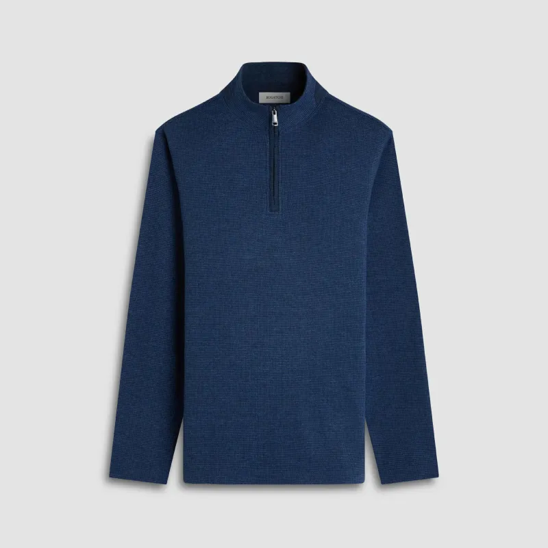Houndstooth Performance Quarter Zip sold by Bugatchi