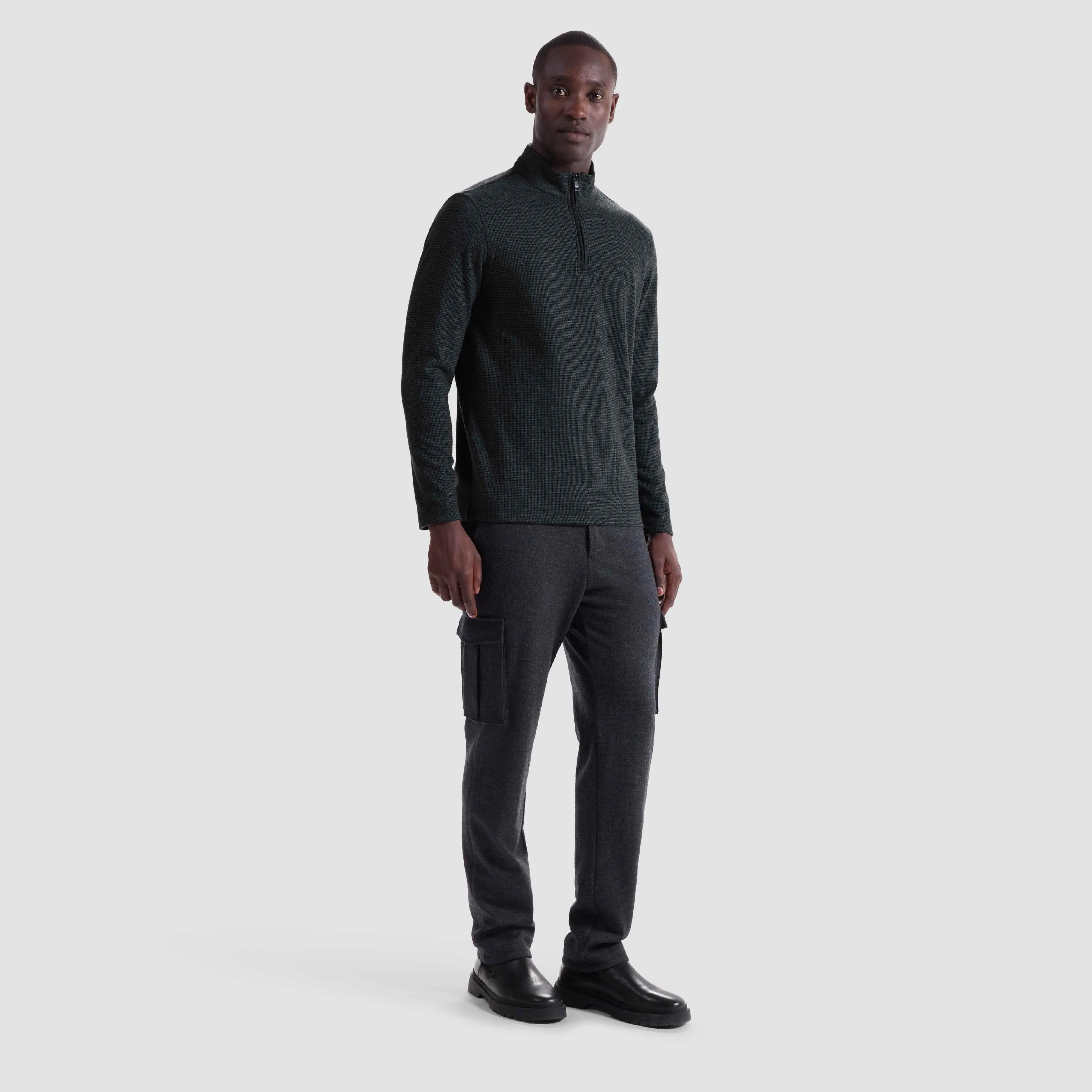 Houndstooth Performance Quarter Zip sold by Bugatchi product image thumbnail 5