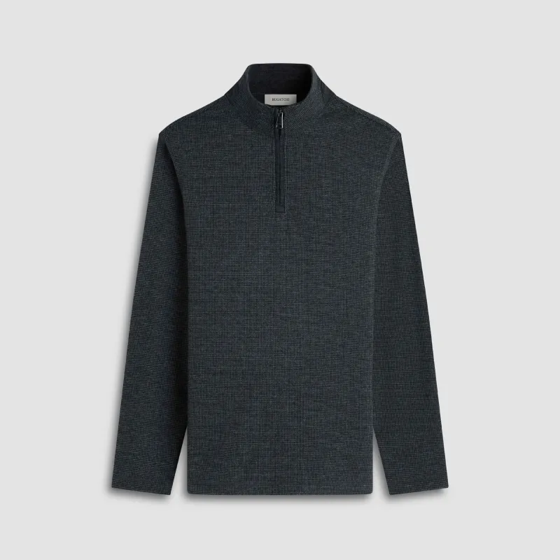 Houndstooth Performance Quarter Zip sold by Bugatchi
