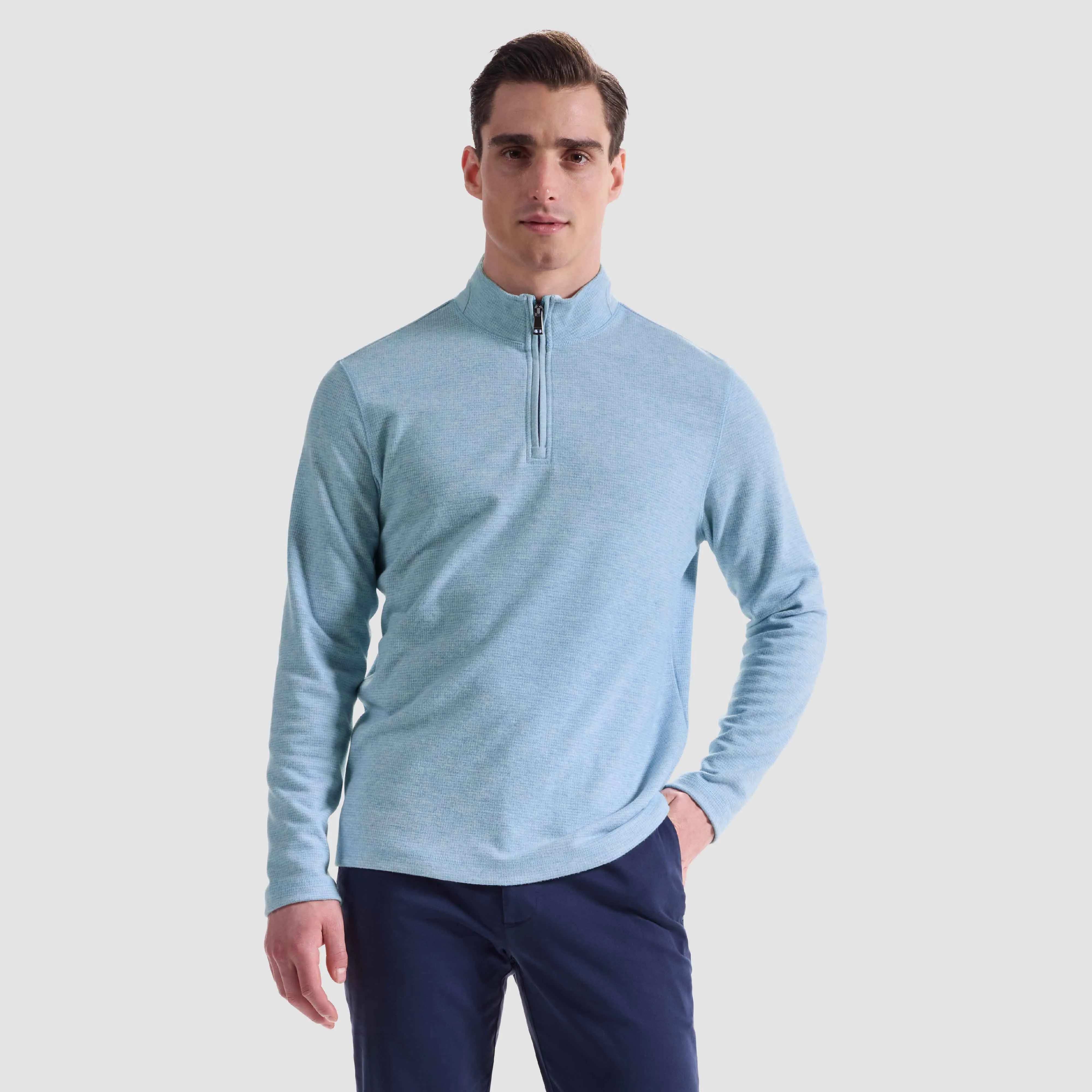Houndstooth Performance Quarter Zip sold by Bugatchi product image thumbnail 2