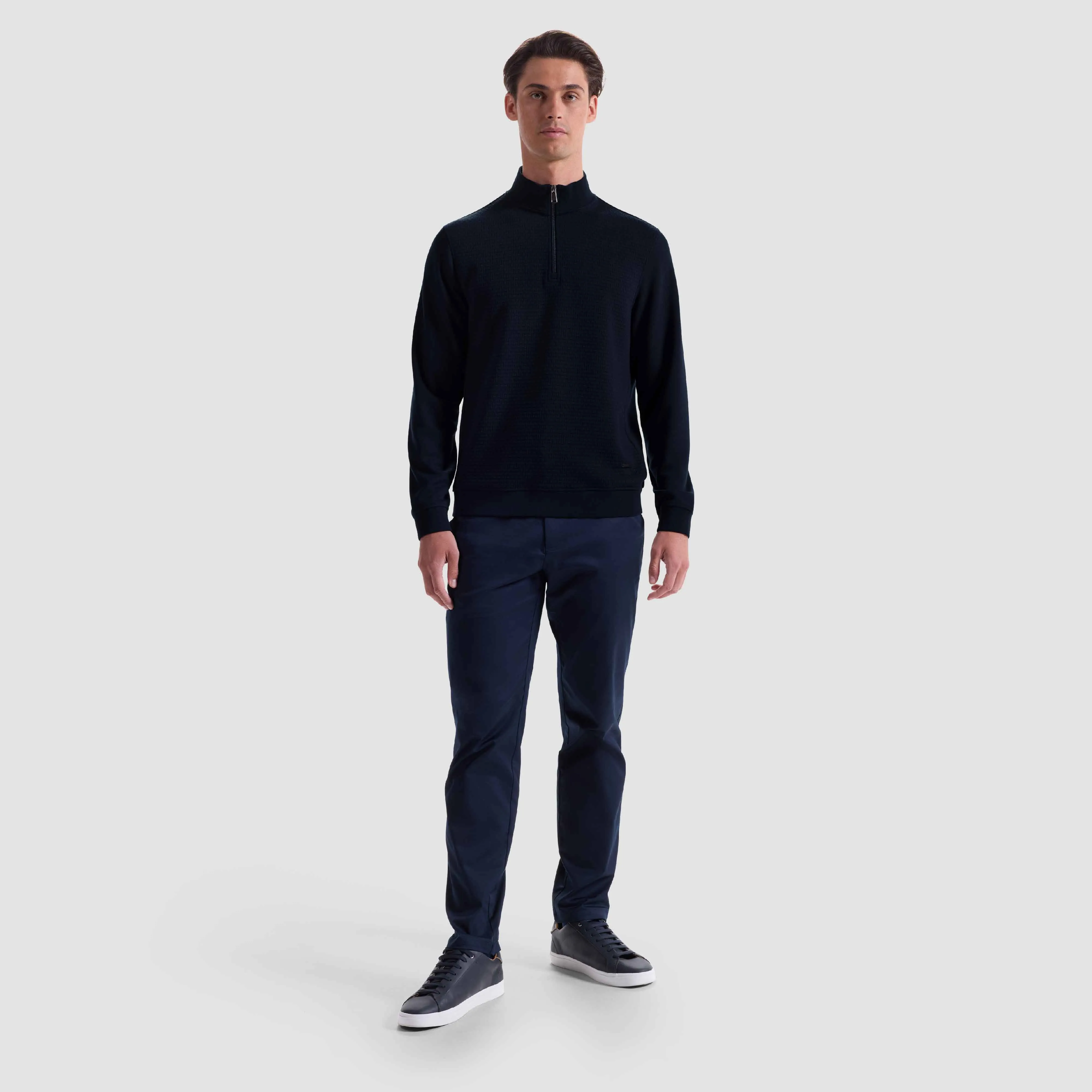Basketweave Performance Quarter Zip sold by Bugatchi product image thumbnail 5