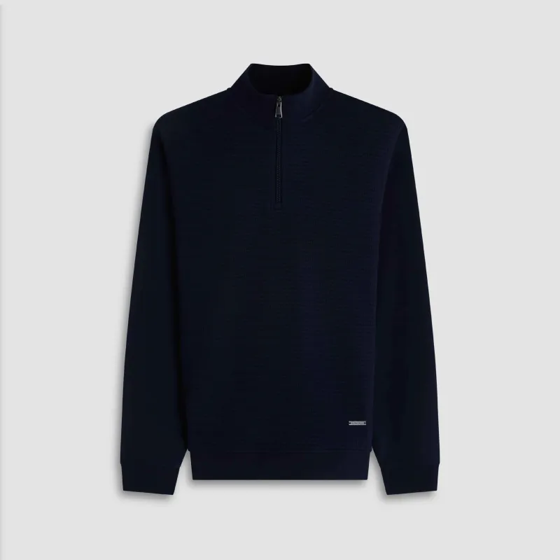 Basketweave Performance Quarter Zip sold by Bugatchi