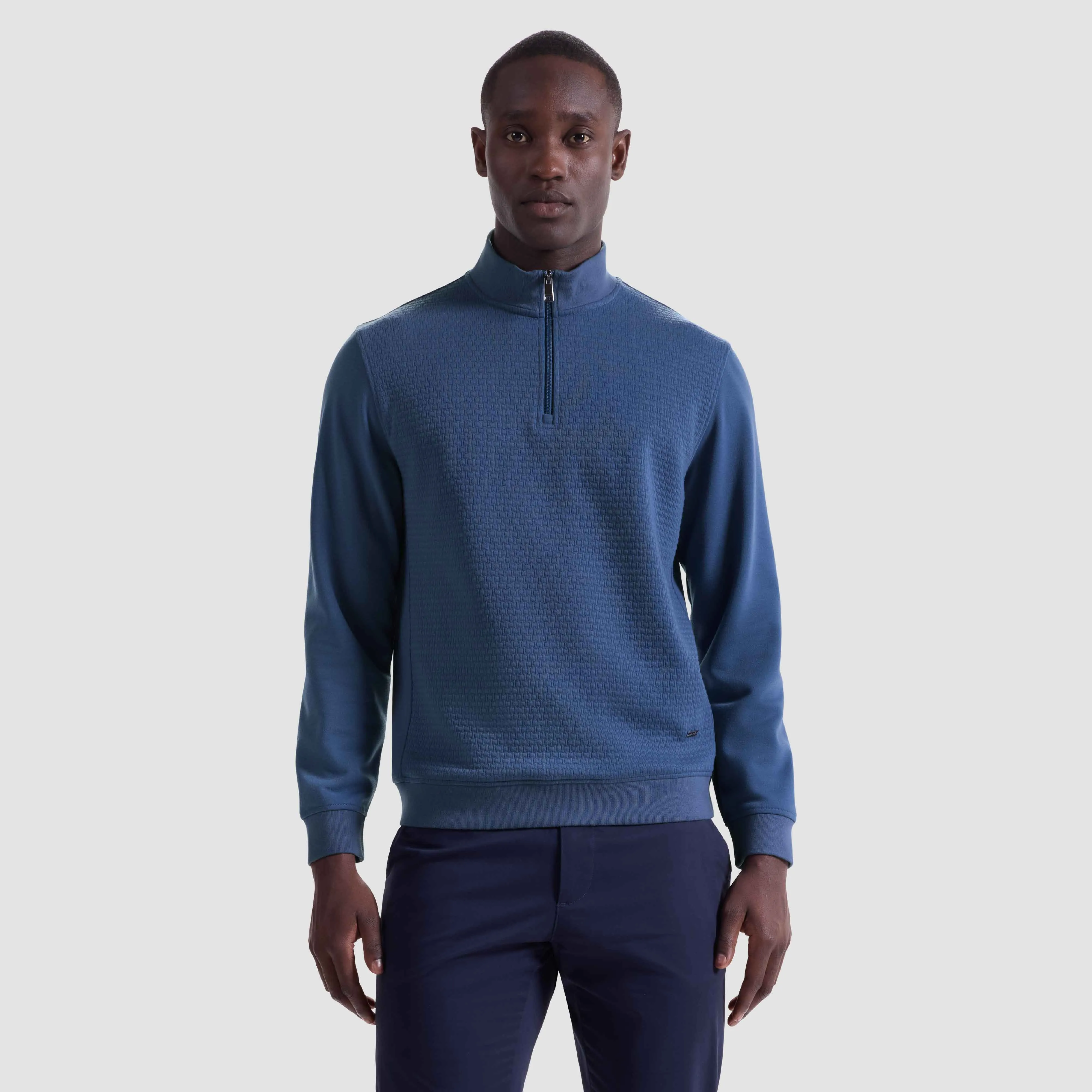 Basketweave Performance Quarter Zip sold by Bugatchi product image thumbnail 2