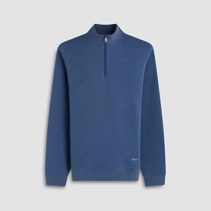 Basketweave Performance Quarter Zip sold by Bugatchi