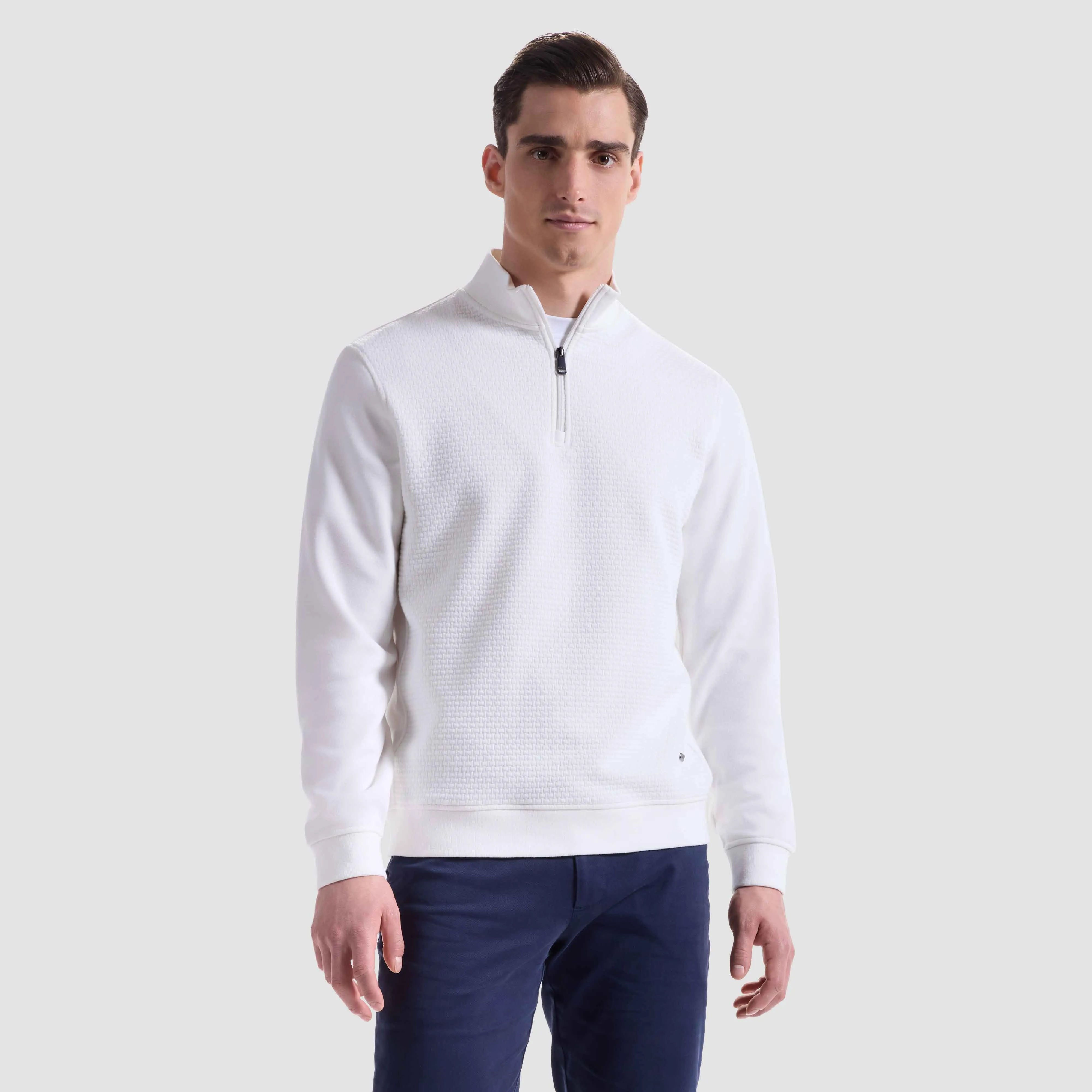 Basketweave Performance Quarter Zip sold by Bugatchi product image thumbnail 2