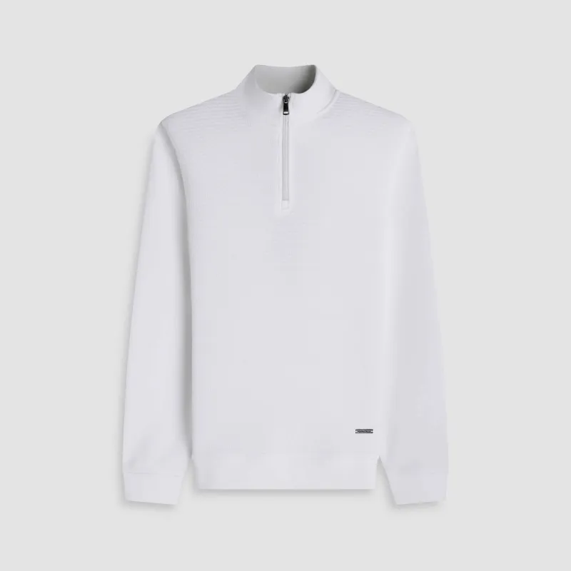 Basketweave Performance Quarter Zip sold by Bugatchi