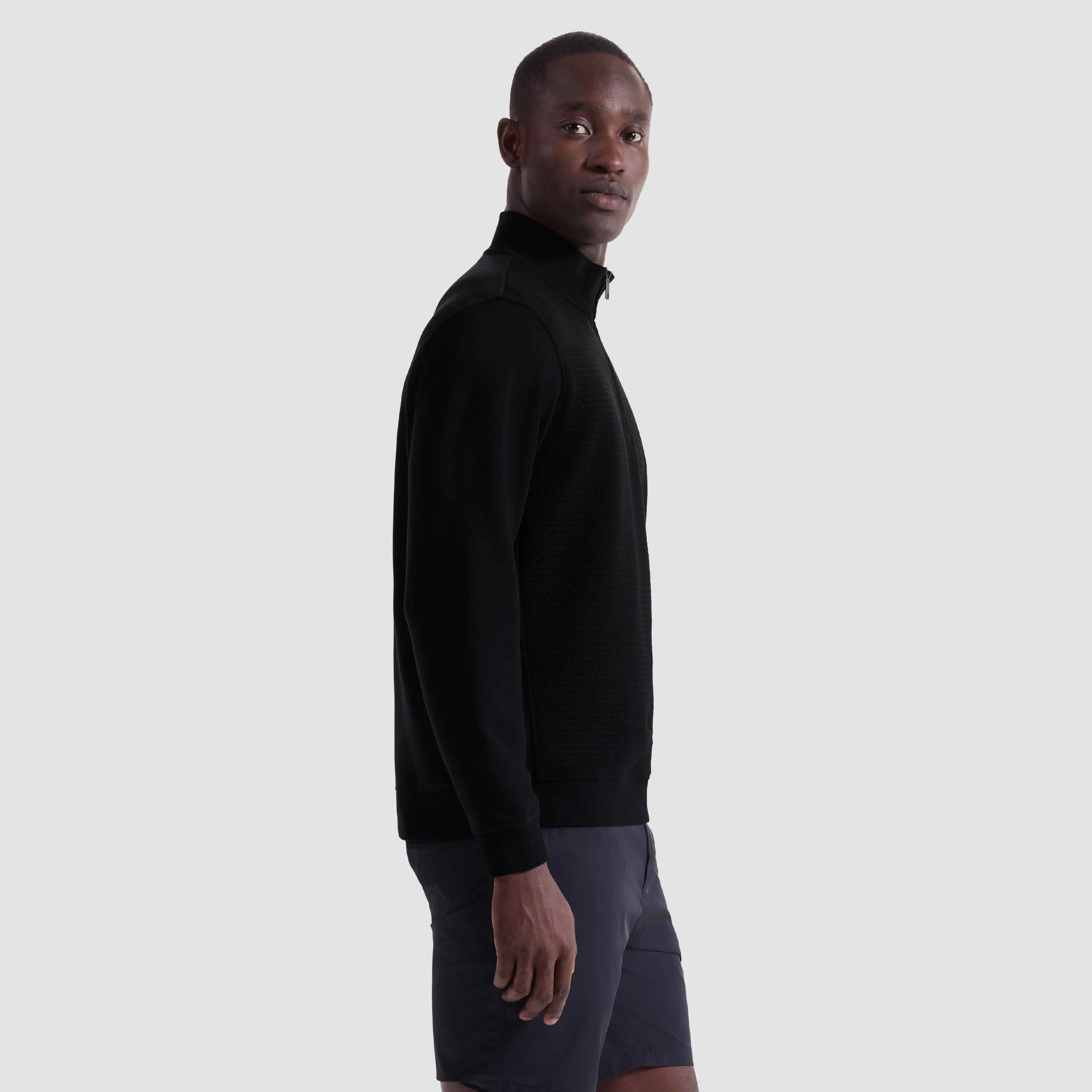 Basketweave Performance Quarter Zip sold by Bugatchi product image thumbnail 3