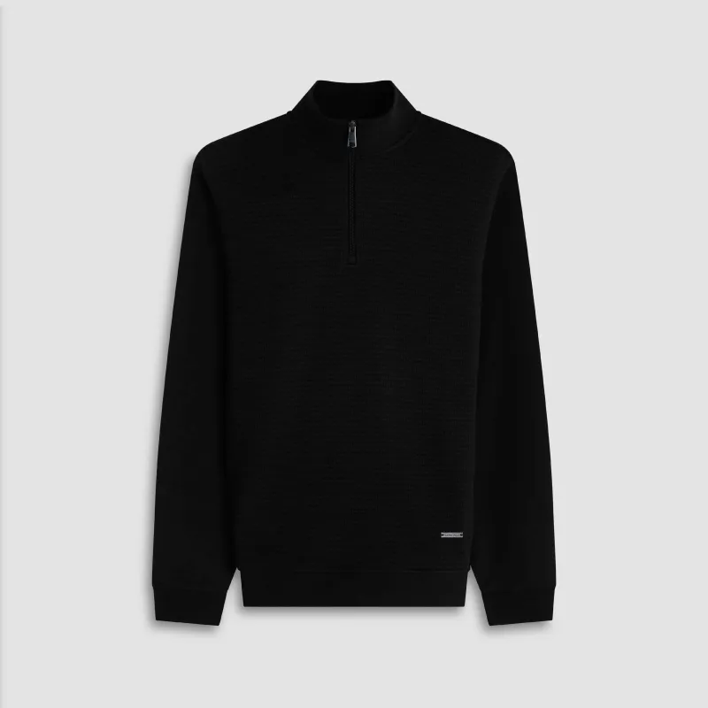 Basketweave Performance Quarter Zip sold by Bugatchi