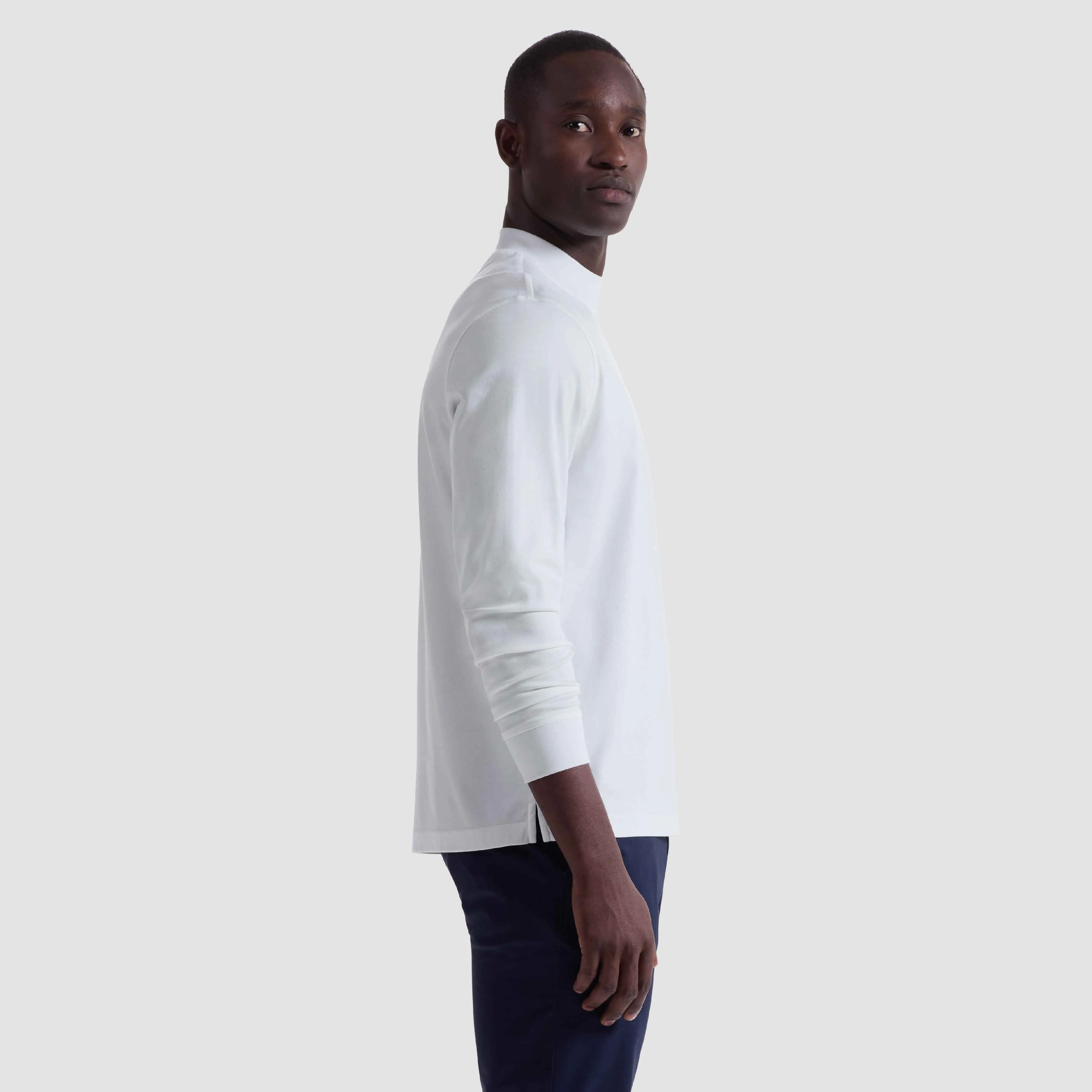 Solid Mock Neck Long Sleeve Tee sold by Bugatchi product image thumbnail 3