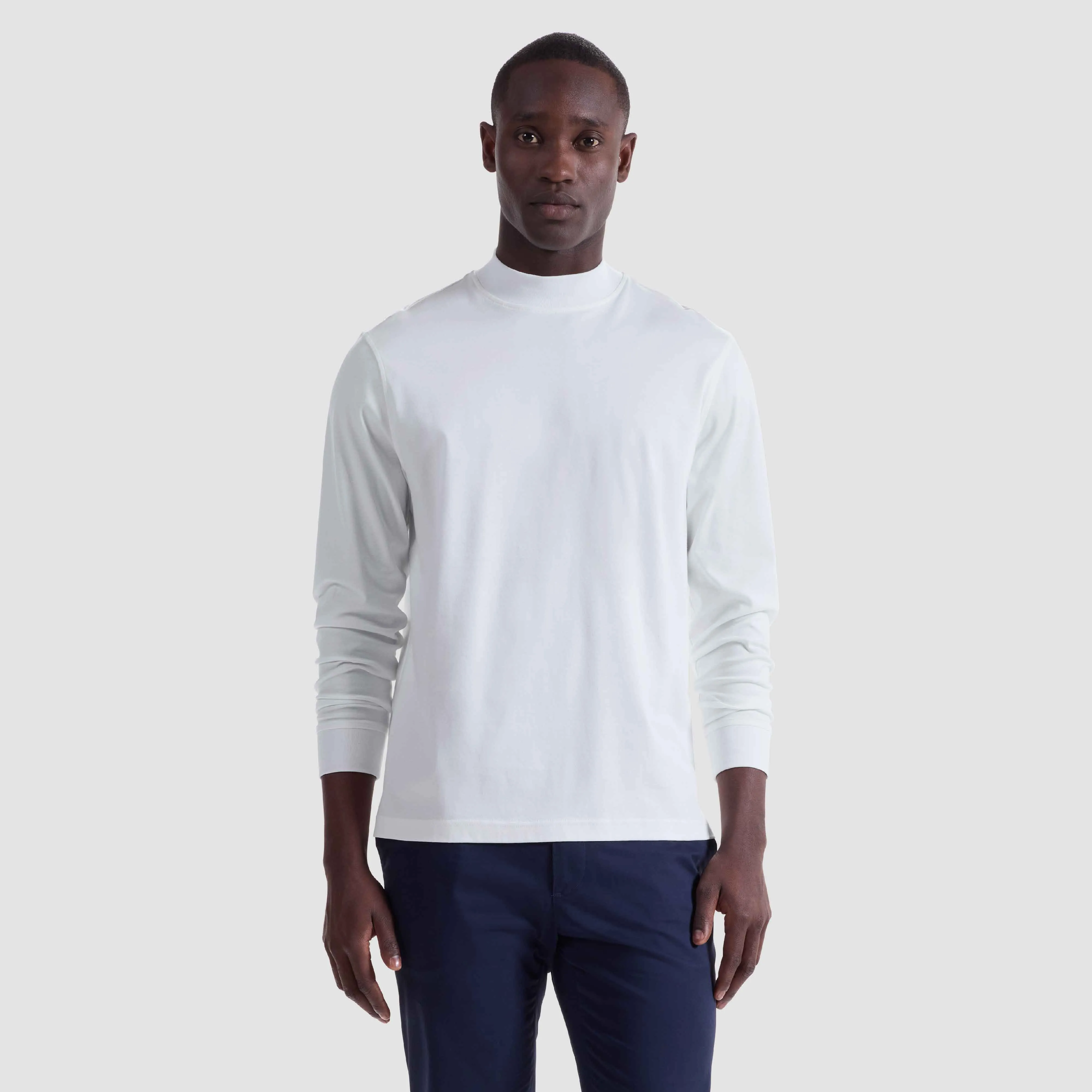 Solid Mock Neck Long Sleeve Tee sold by Bugatchi product image thumbnail 2