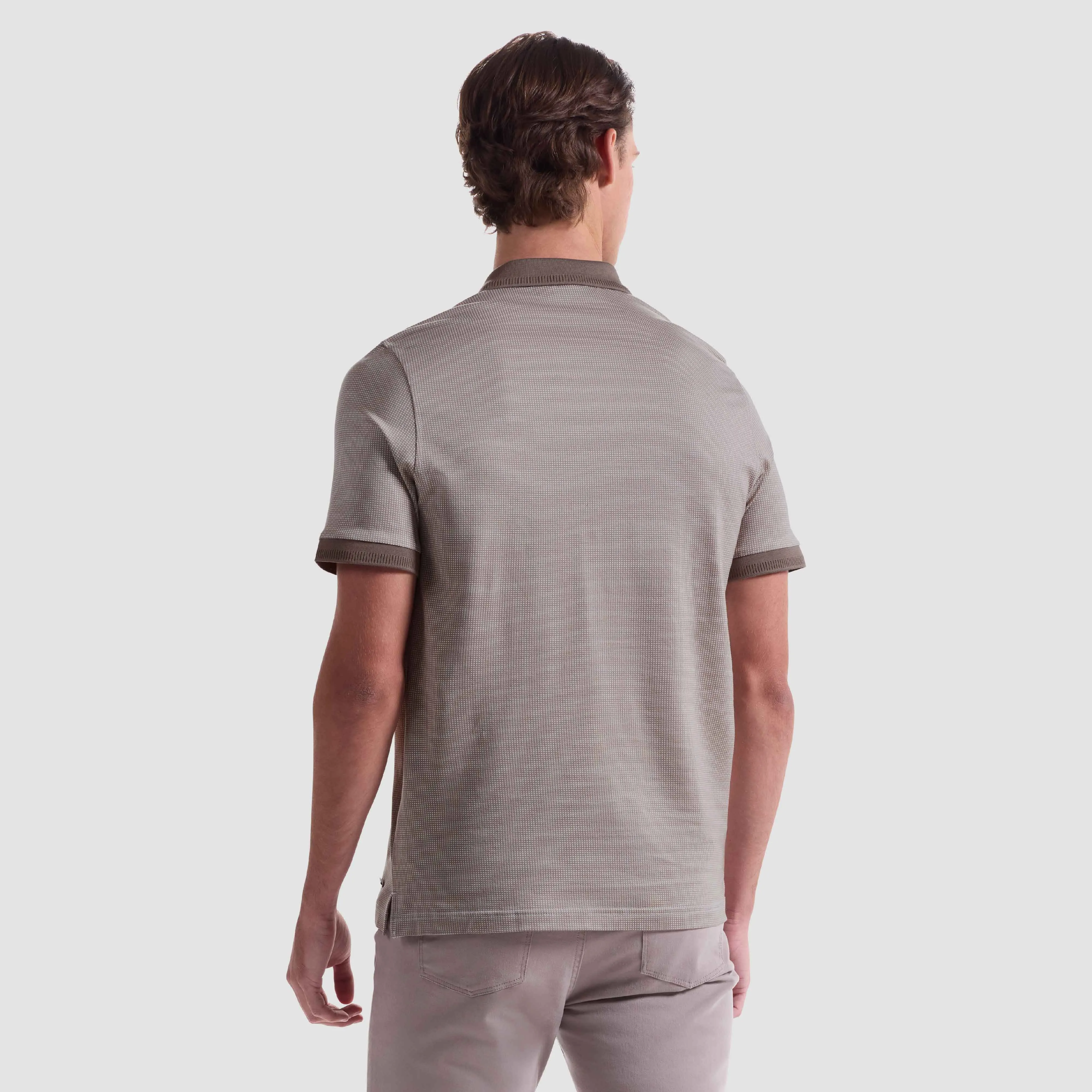 Pin Check Quarter Zip Polo sold by Bugatchi product image thumbnail 4