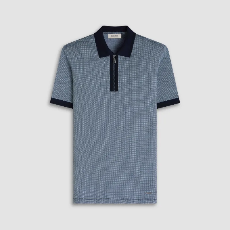 Pin Check Quarter Zip Polo sold by Bugatchi