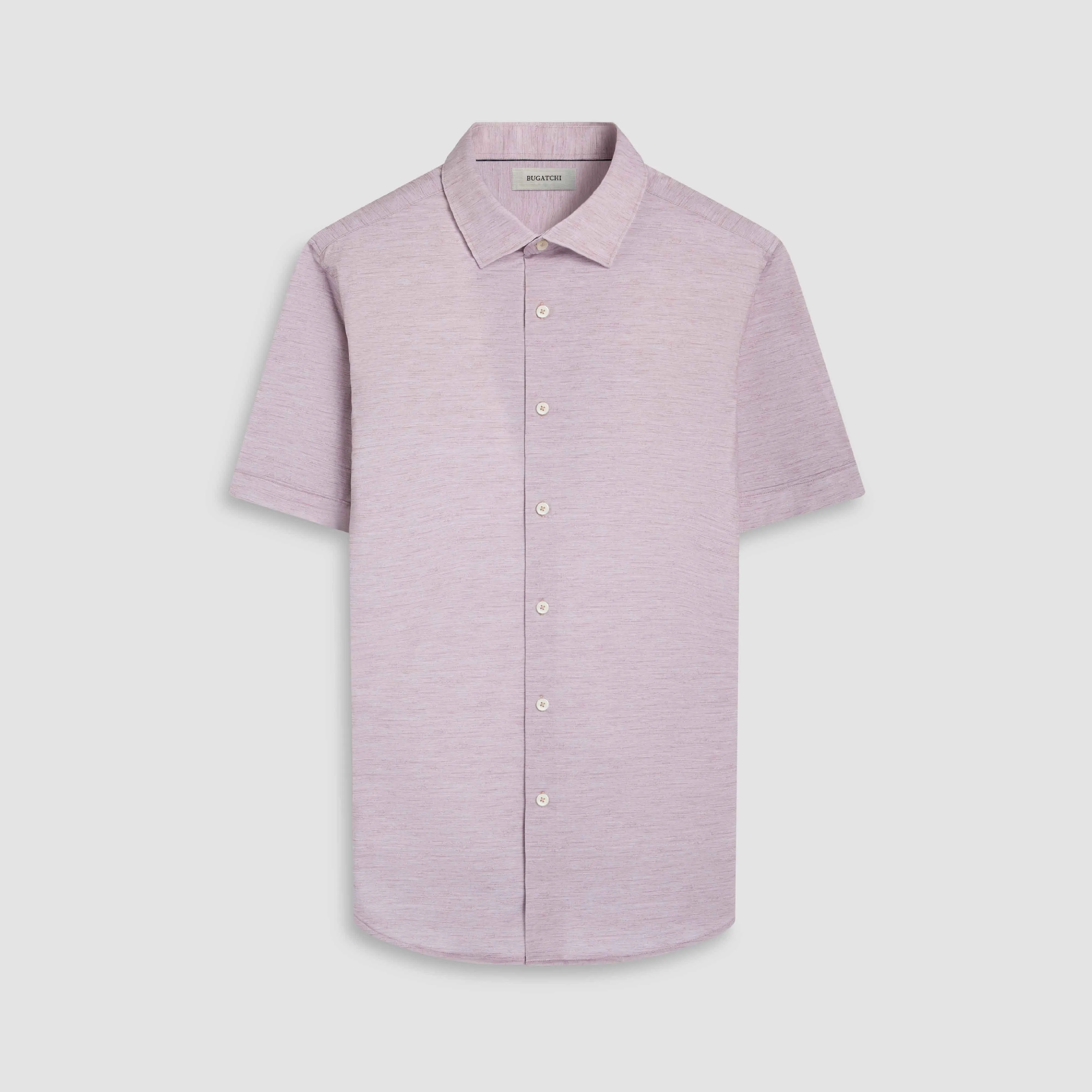 Miles Heathered OoohCotton Short-Sleeve Shirt sold by Bugatchi