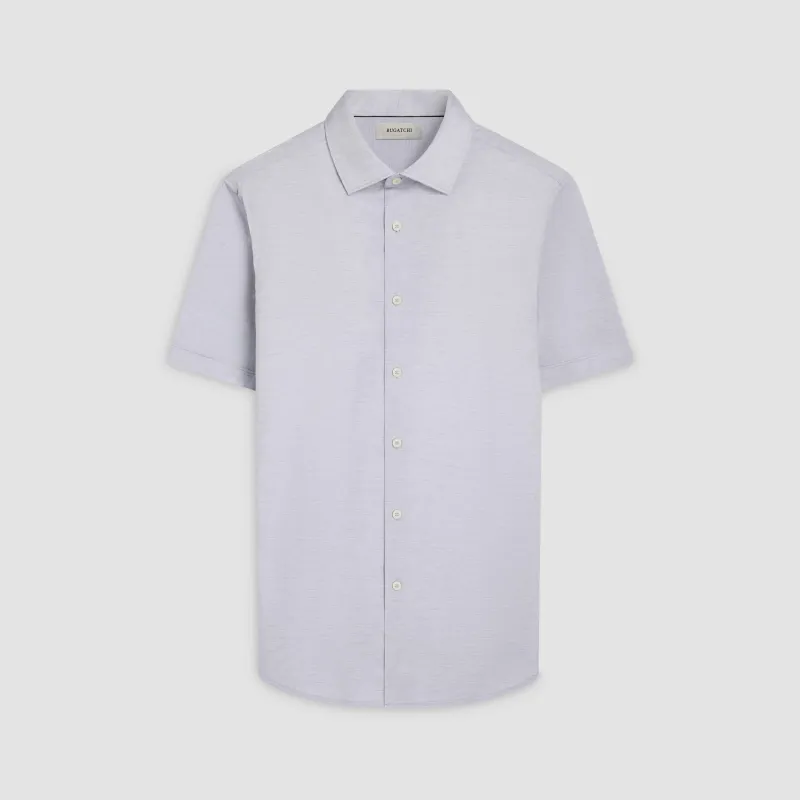 Miles Heathered OoohCotton Short-Sleeve Shirt sold by Bugatchi