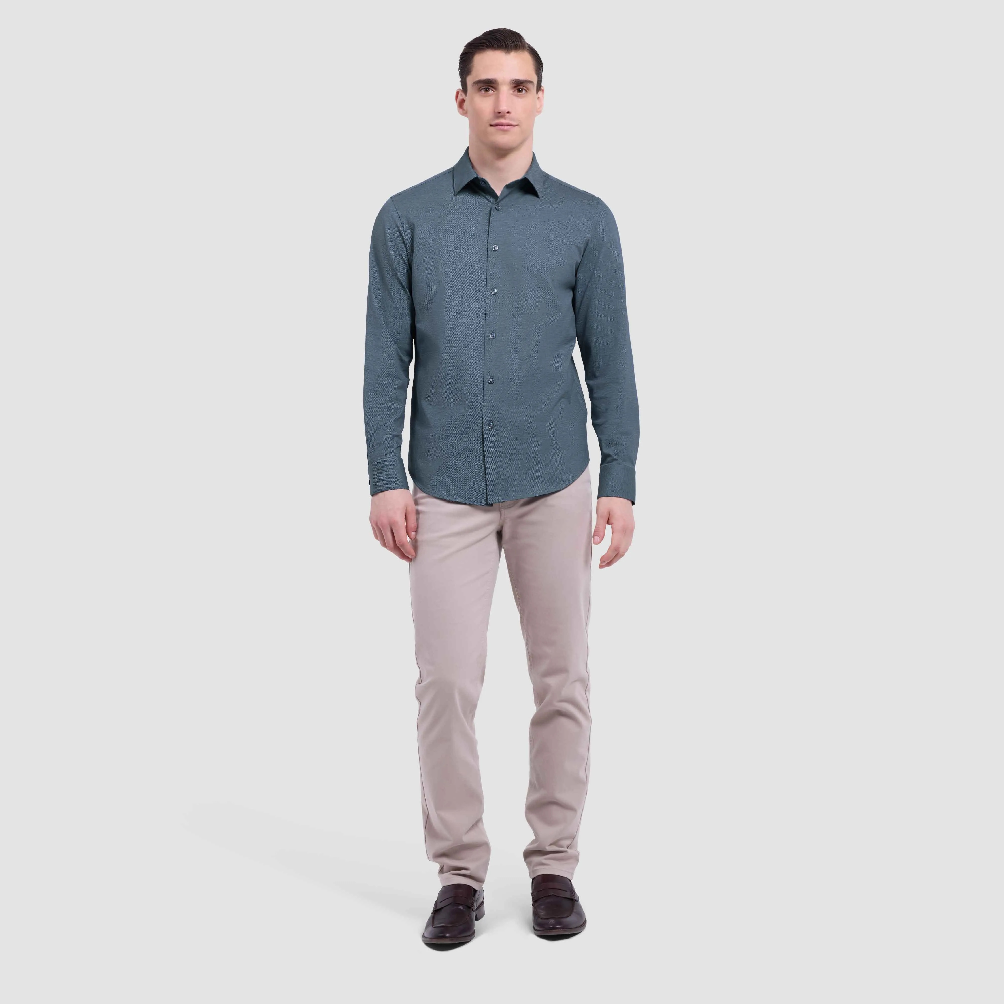 James Solid Twill OoohCotton Shirt sold by Bugatchi product image thumbnail 5
