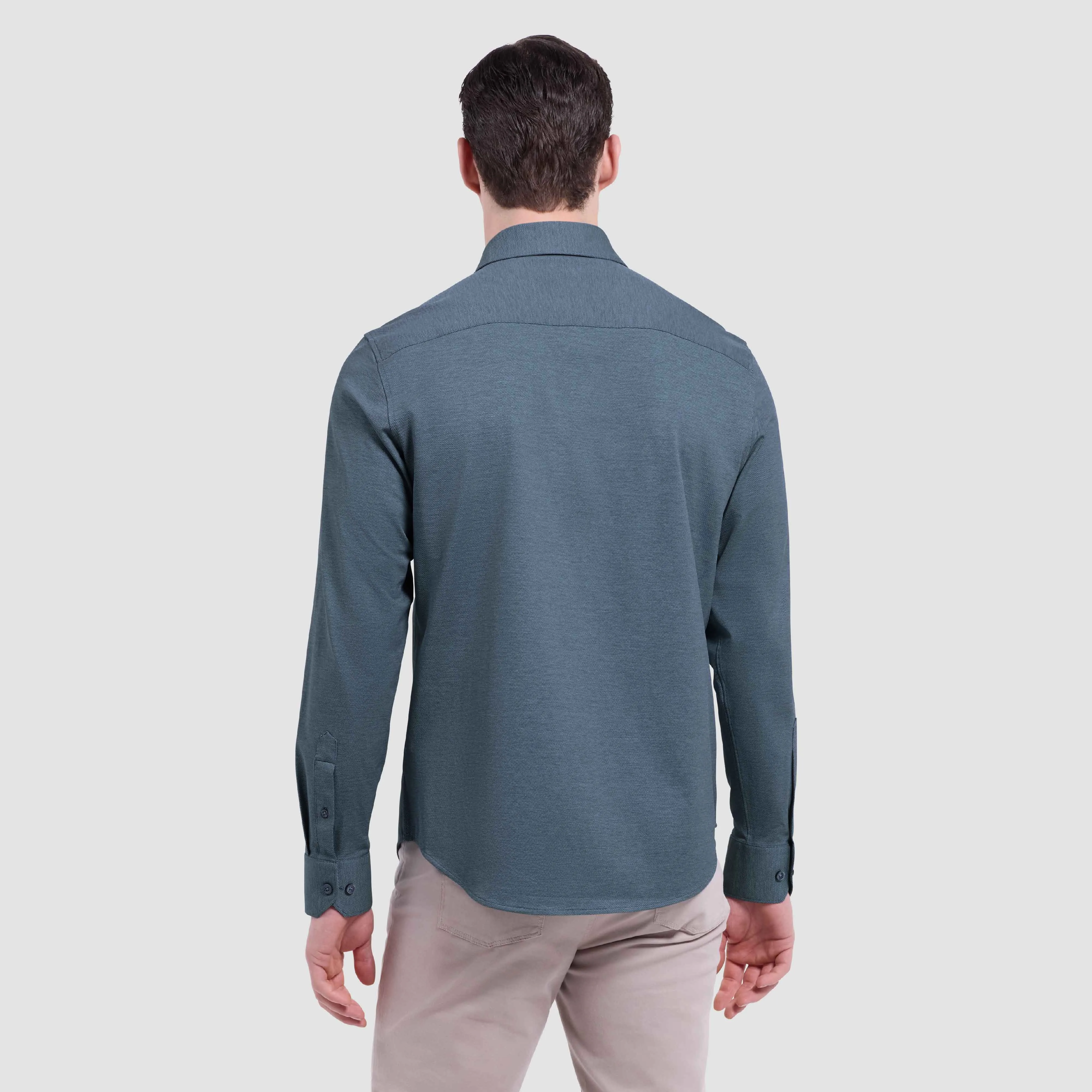 James Solid Twill OoohCotton Shirt sold by Bugatchi product image thumbnail 4