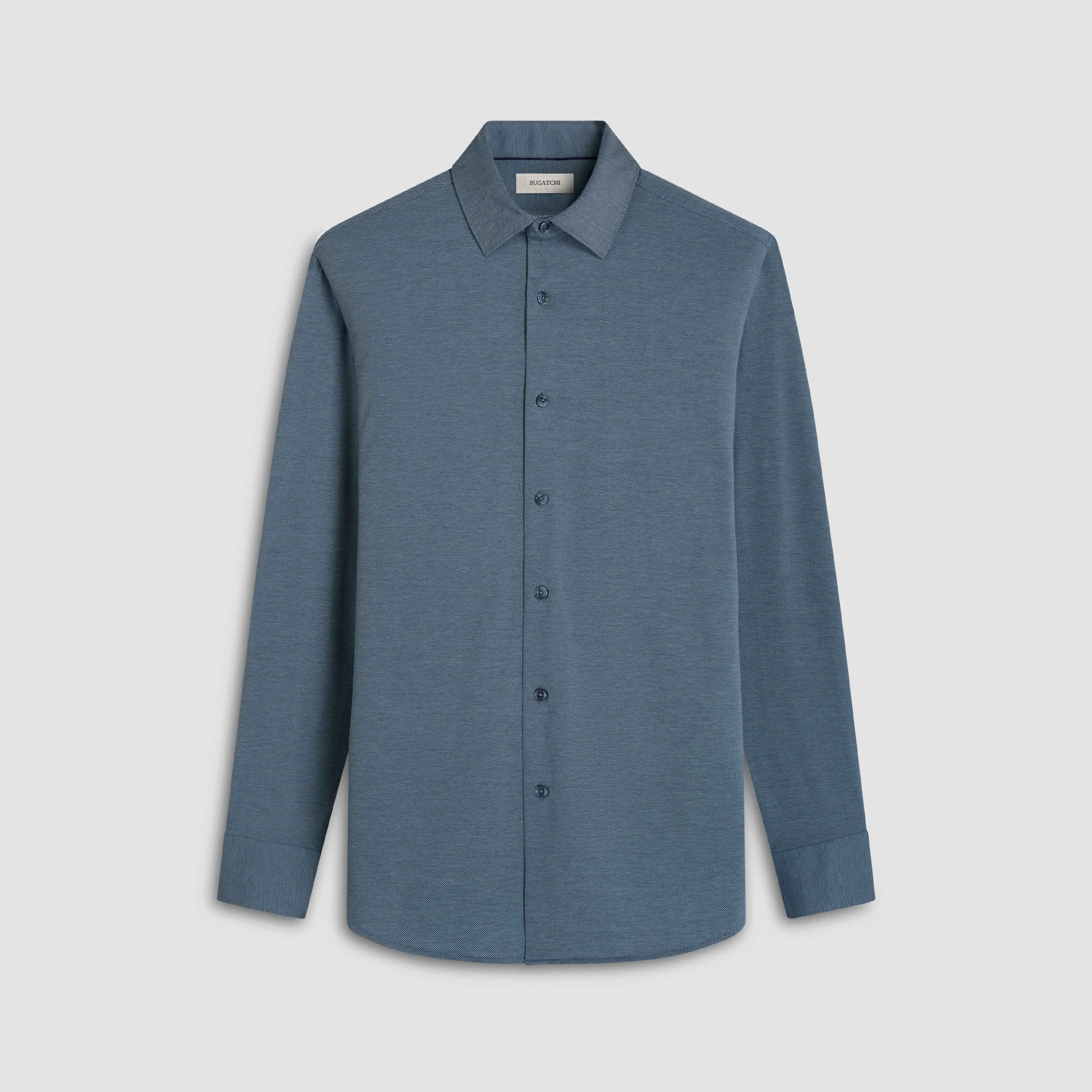 James Solid Twill OoohCotton Shirt sold by Bugatchi