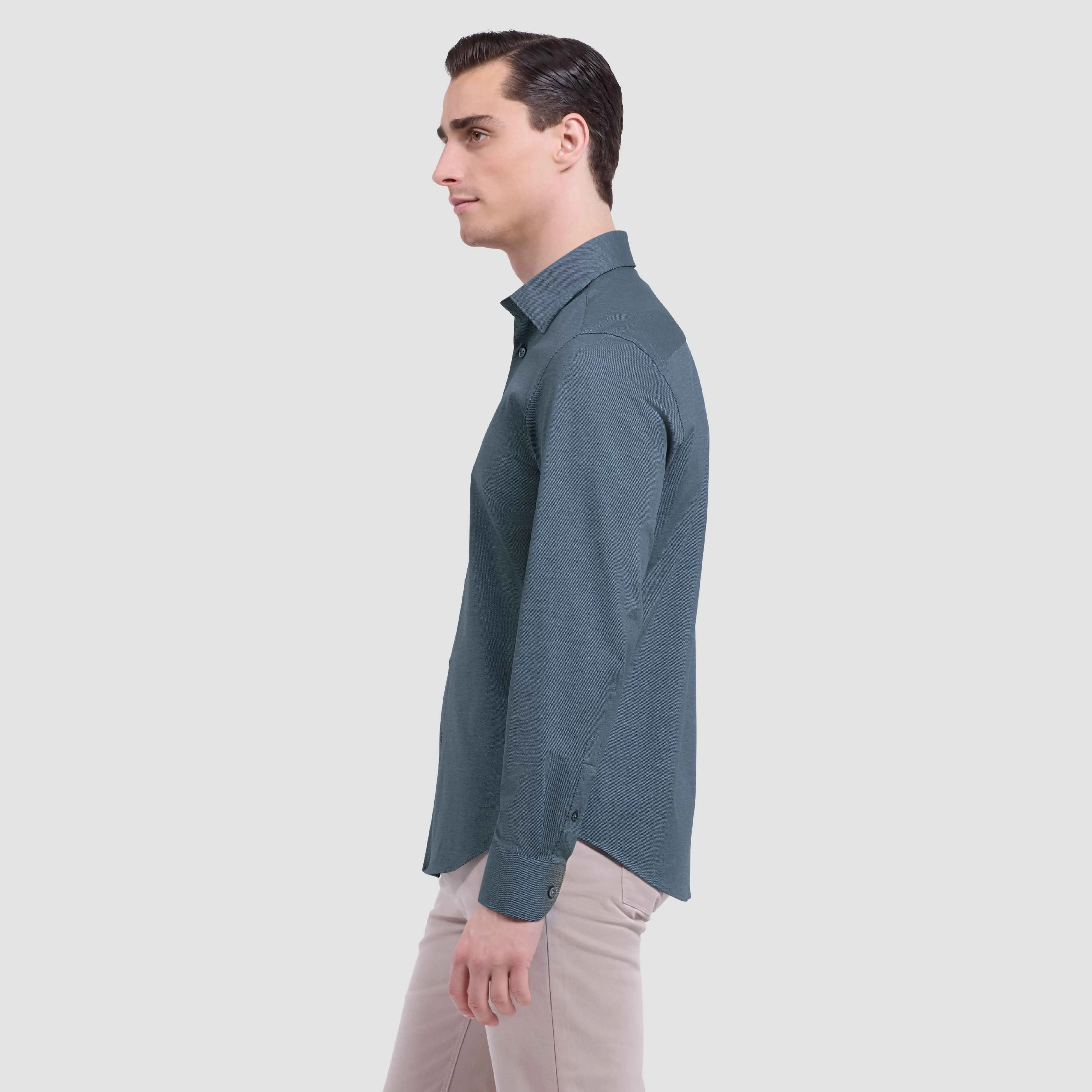 James Solid Twill OoohCotton Shirt sold by Bugatchi product image thumbnail 3