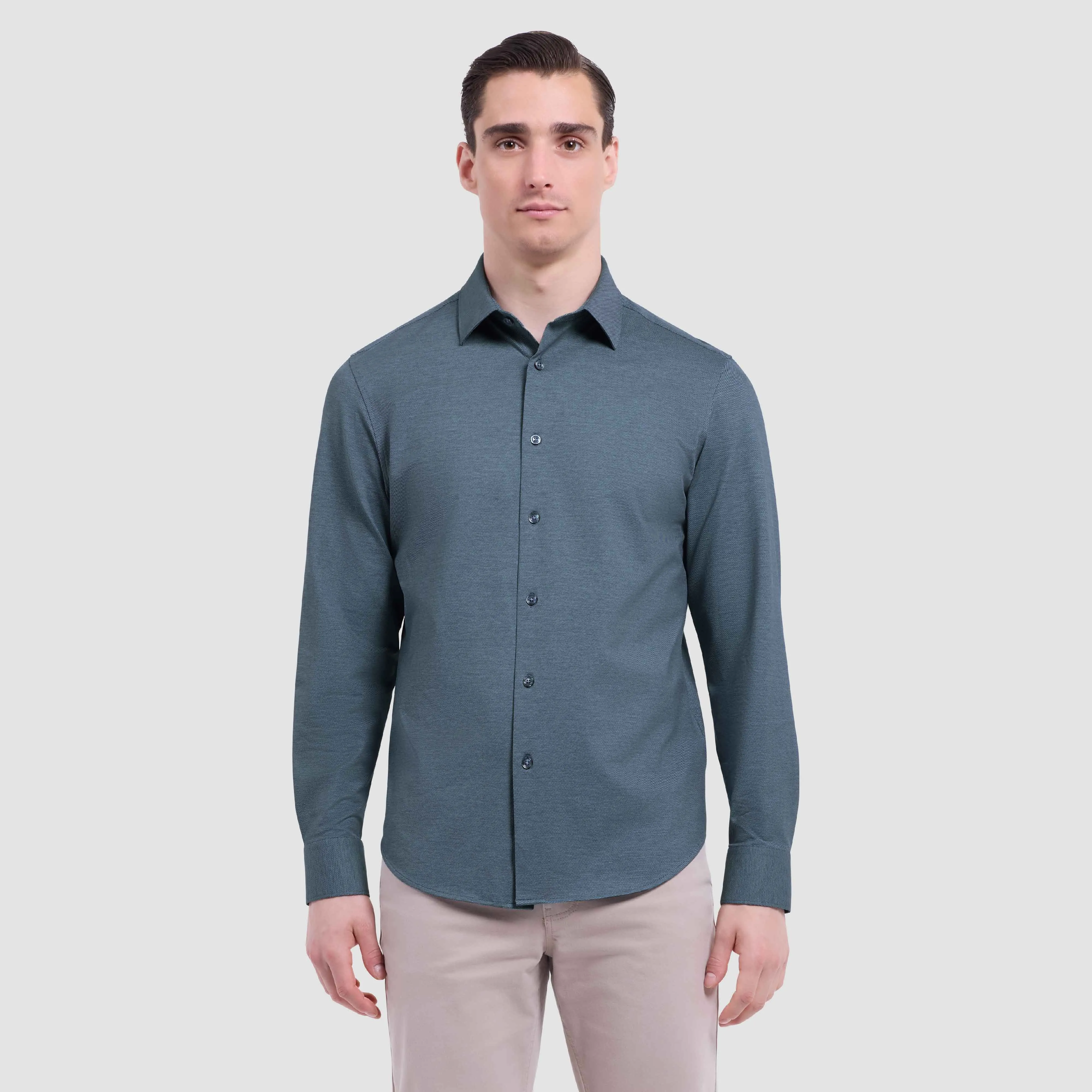 James Solid Twill OoohCotton Shirt sold by Bugatchi product image thumbnail 2