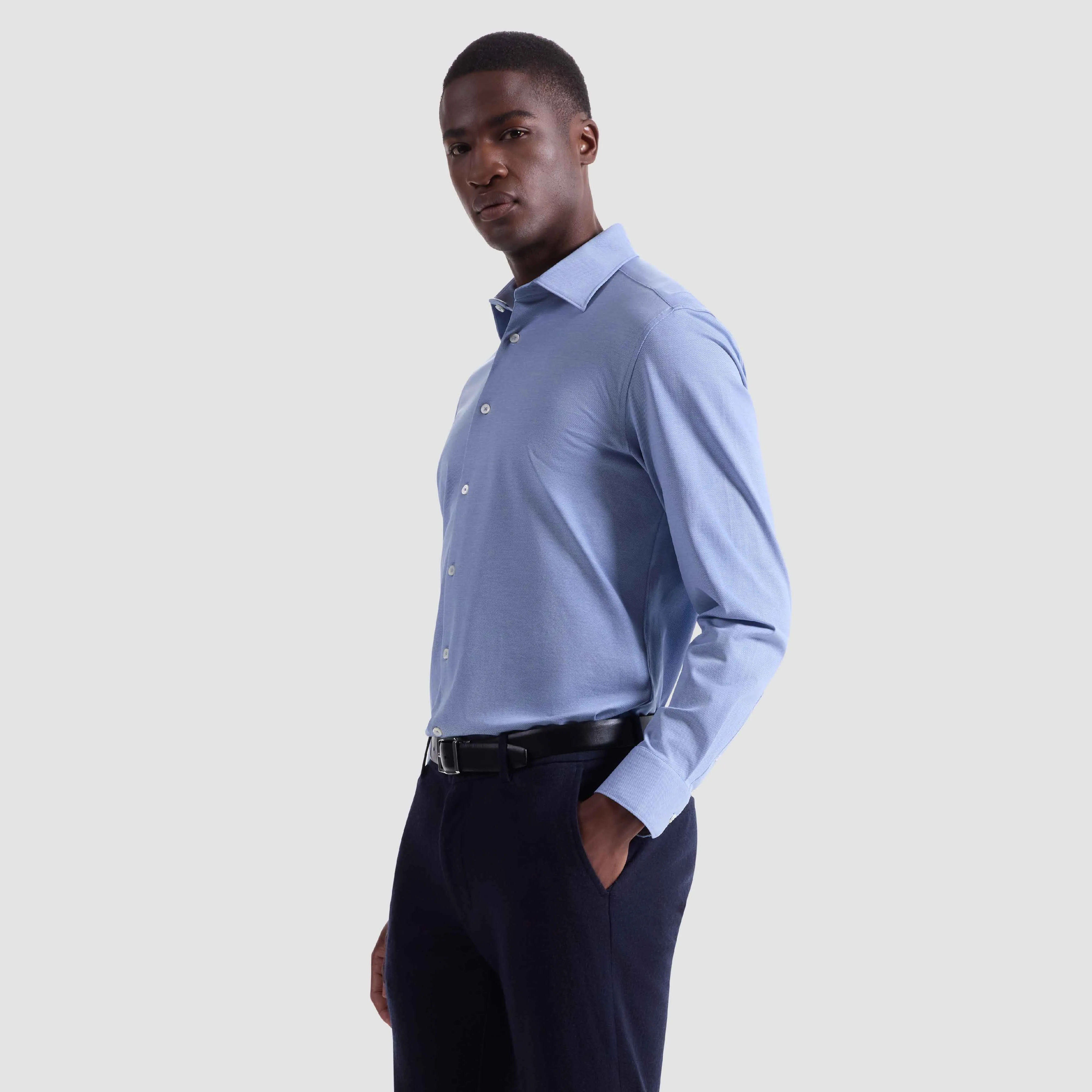 James Solid Twill OoohCotton Shirt sold by Bugatchi product image thumbnail 3